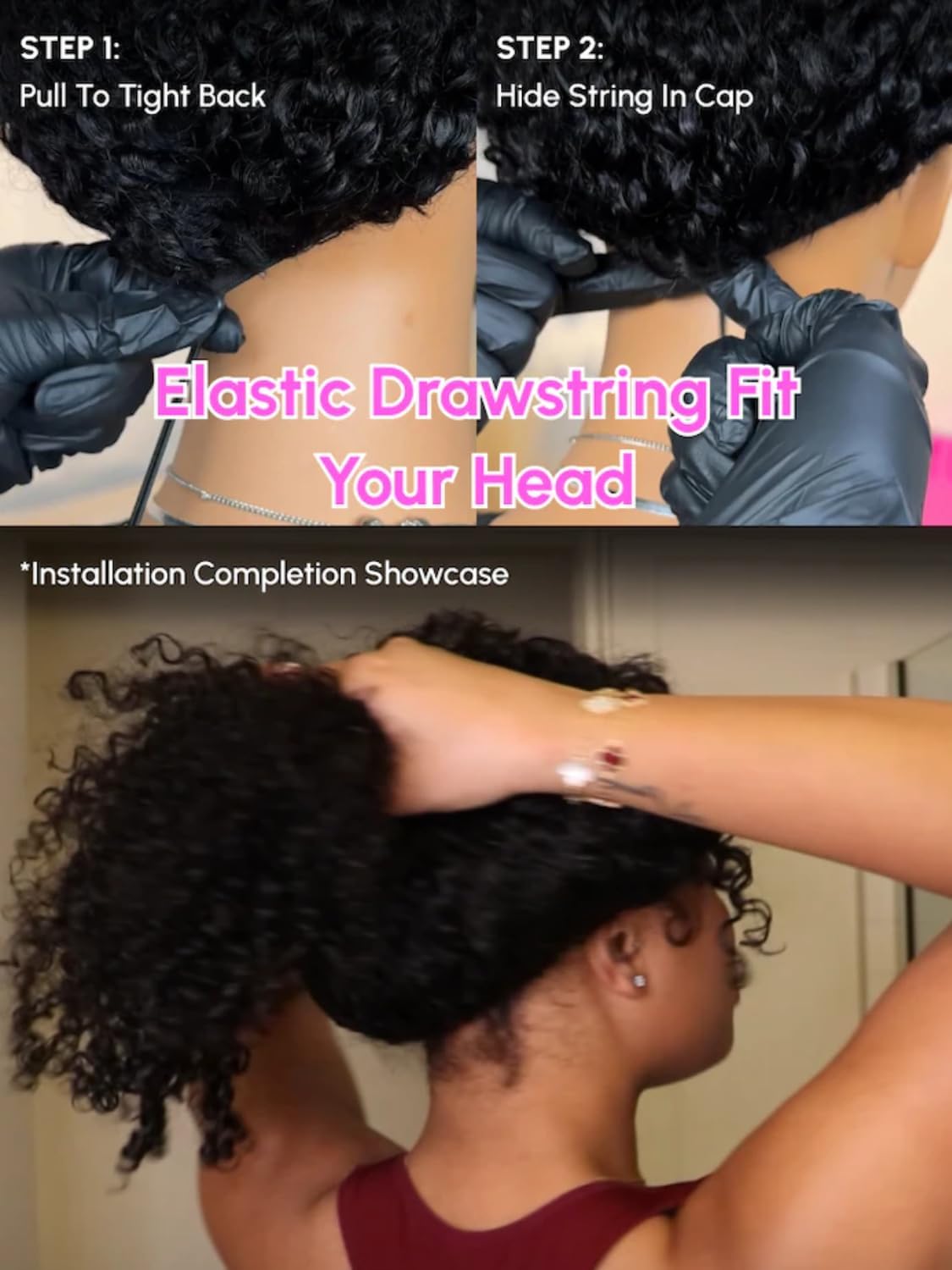 UNICE EasiContour V Part Wigs 22 Inch Human Hair Jerry Curly Glueless Clip-in Wig - Beginner Friendly Minimal Leave Out Upgrade U Part Wig for Women | Perfect for Daily Wear, Parties, Weddings & Special Occasions