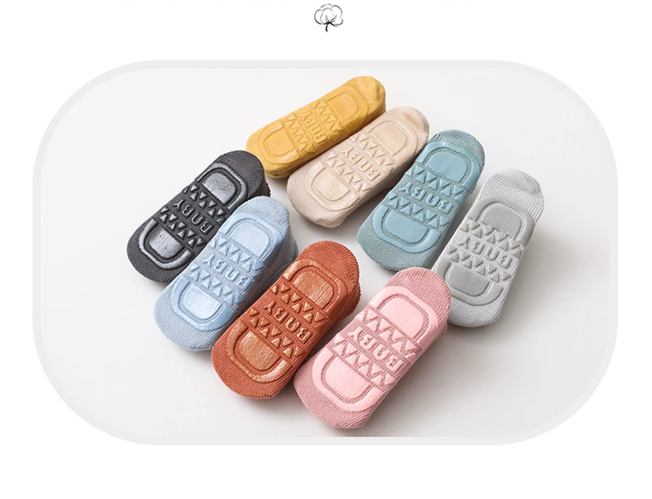 Non-Slip Baby Socks 8 Pairs - Anti-Skid Grips for Toddlers & Newborns - Unisex Ankle Socks for Boys & Girls - Perfect for Crawling, Playtime & Indoor Safety
