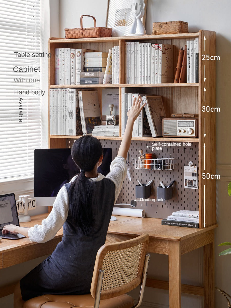 Solid Oak Wood L-Shaped Corner Office Desk - Modern Home & Office Workspace Solution for Productivity & Comfort