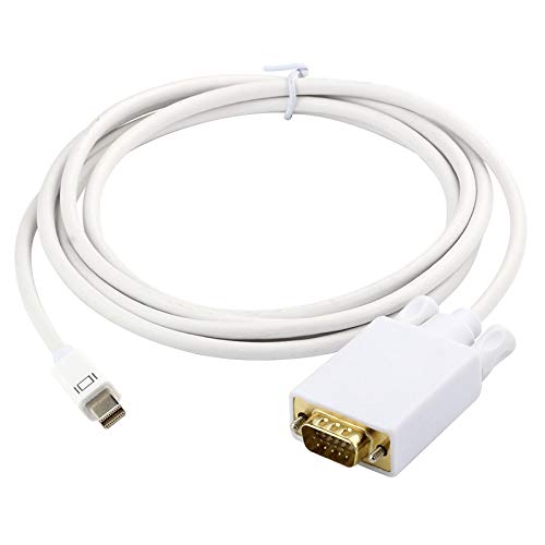 1.8M Male to Male Mini DisplayPort to VGA Cable - DP to VGA Adapter for MacBook, PC, Laptop, TV, Monitor - High-Speed Video Connector for Home Office & Gaming Setup