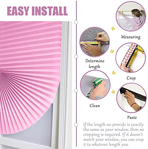 Light Filtering Pleated Paper Window Shades - Easy to Cut & Install with Clips - 60x150cm (23.6