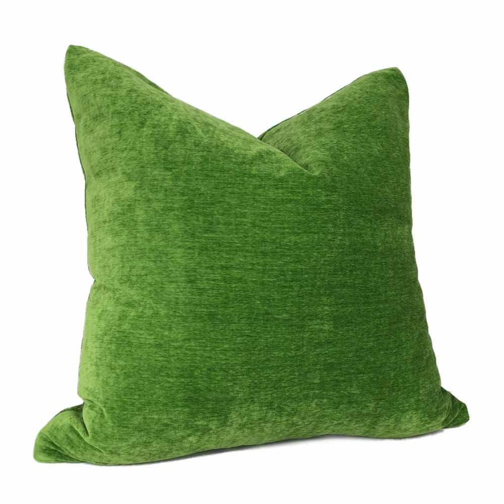 Luxury Dynasty Envy Green Chenille Velvet Pillow Covers - Soft Decorative Throw Pillow Cases for Sofa, Bed & Home Decor (Set of 2) - Perfect for Living Room, Bedroom & Cozy Home Styling