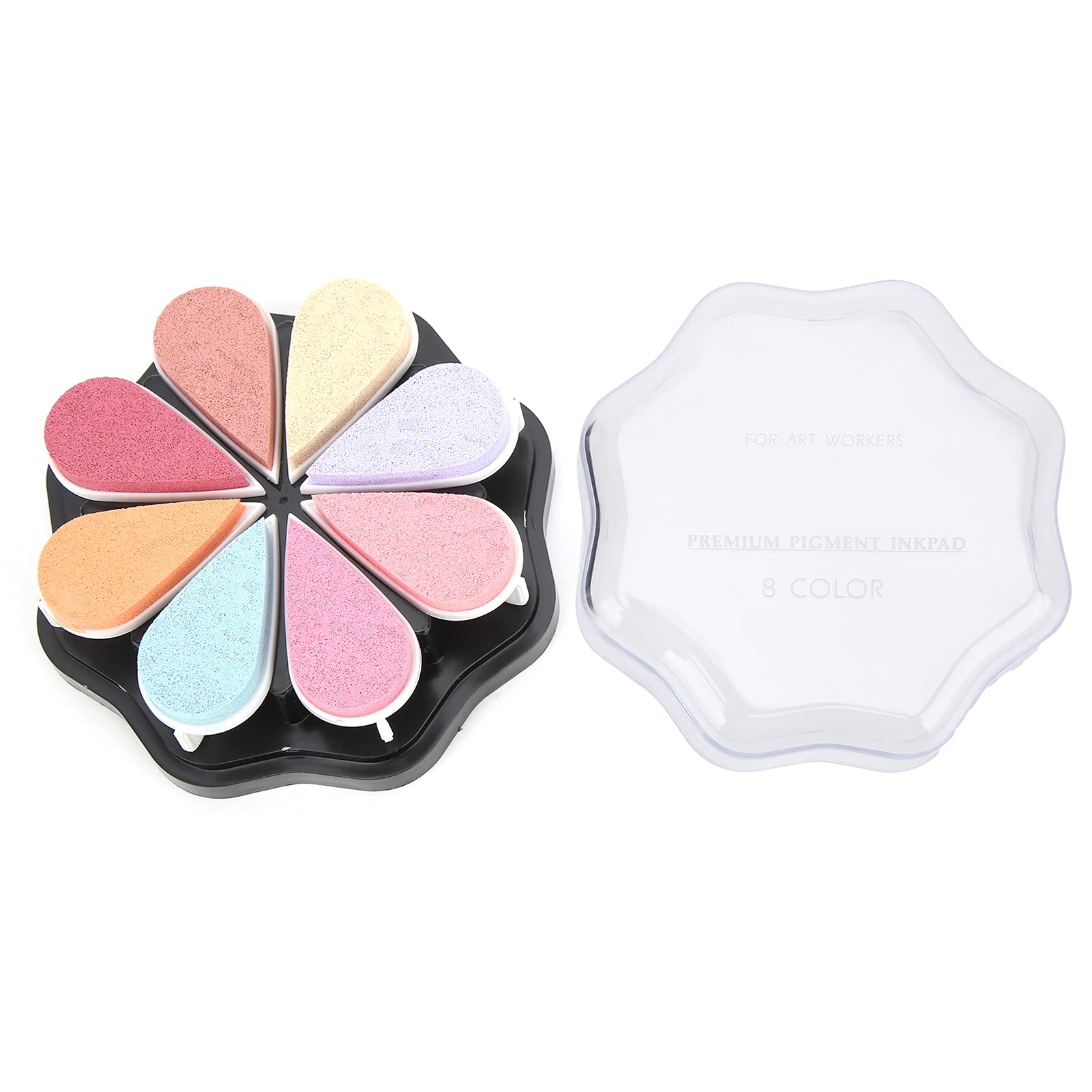 HEEPDD Petal Shape Finger Stamp Pad - Non-Toxic Ink Pad for Kids DIY Crafts, Handmade Projects & Office Supplies (Soft, 1027) - Perfect for Scrapbooking, Card Making & Creative Play