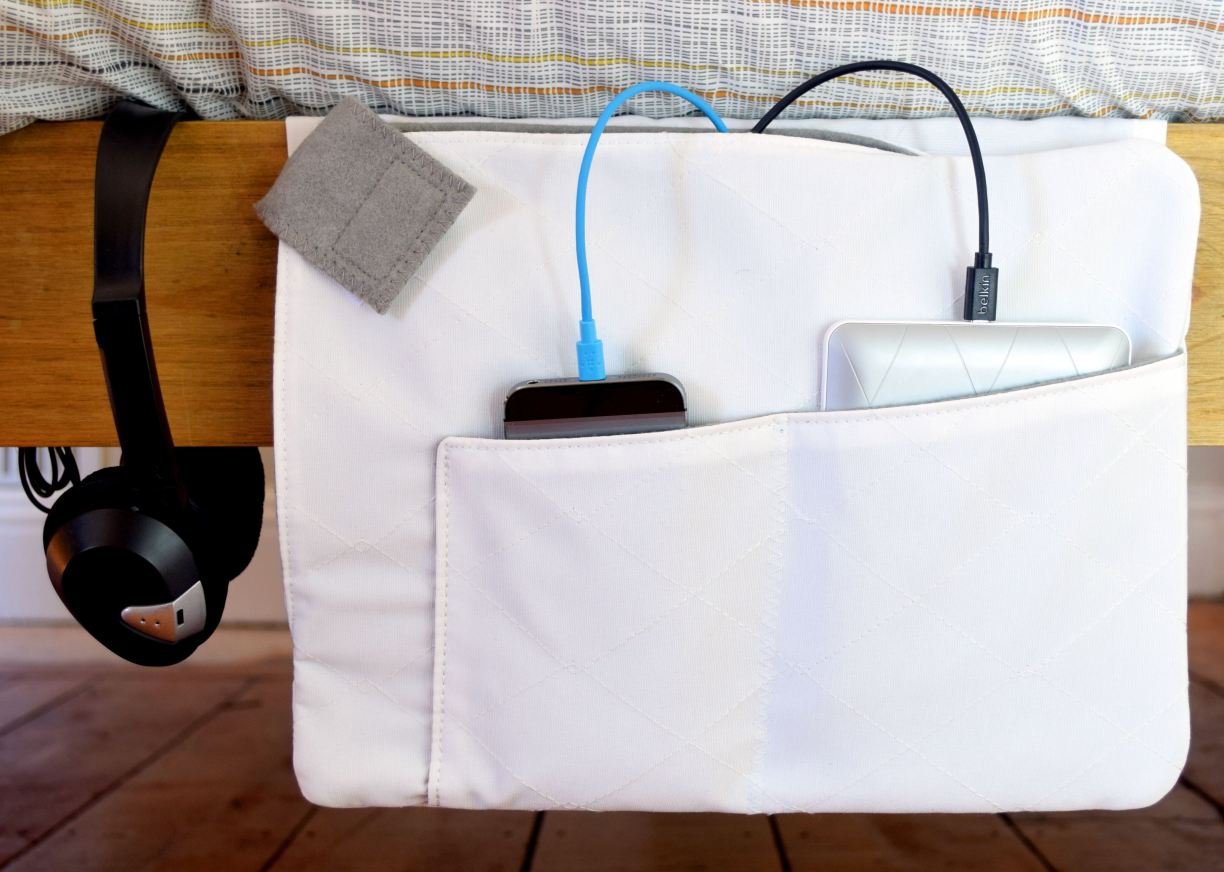 MyVolts Z-Charge - White Bedside Charging Station for Phones & Tablets | Nightstand Organizer with USB Ports | Perfect for Bedroom, Office, or Travel Use
