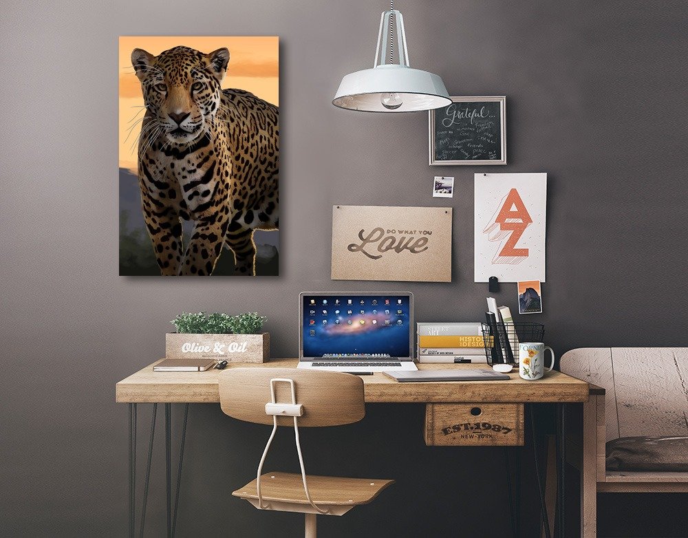 Lantern Press Solo Jaguar Wall Art - 16x24 Wrapped Canvas Print - Modern Wildlife Home Decor for Living Room, Bedroom & Office