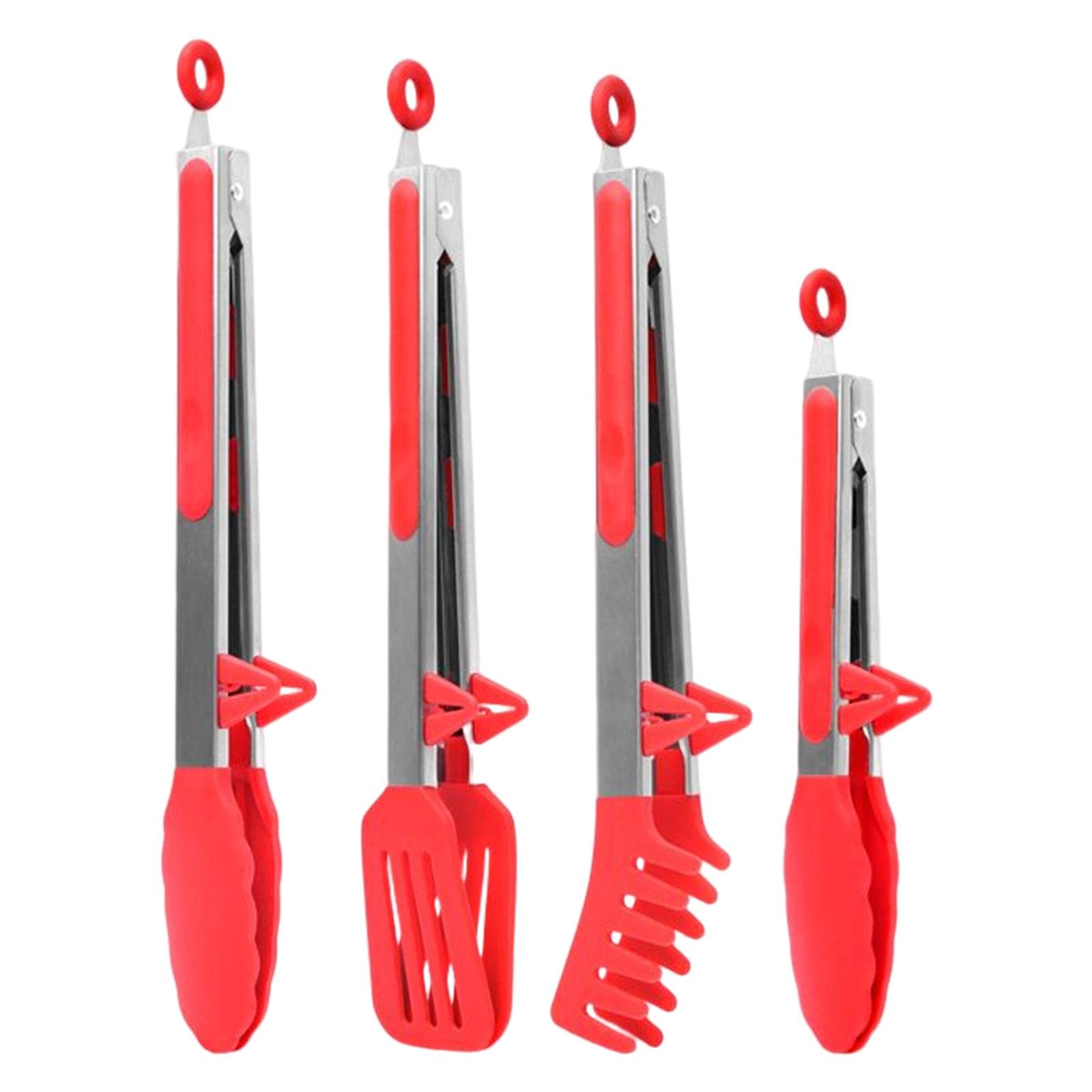 SM SunniMix 430 Stainless Steel Kitchen Tongs with Silicone Tips - Heavy Duty Cooking Utensils for Grilling, BBQ, Salad, Vegetables - Durable & Heat Resistant for Professional & Home Kitchens