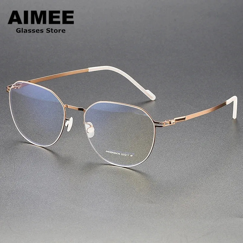 Aimee Women's Full Rim Flat Top Oval Stainless Steel Eyeglasses 13647 - Stylish Oval Frame for Women, Lightweight & Durable Eyewear for Work, Reading & Everyday Fashion