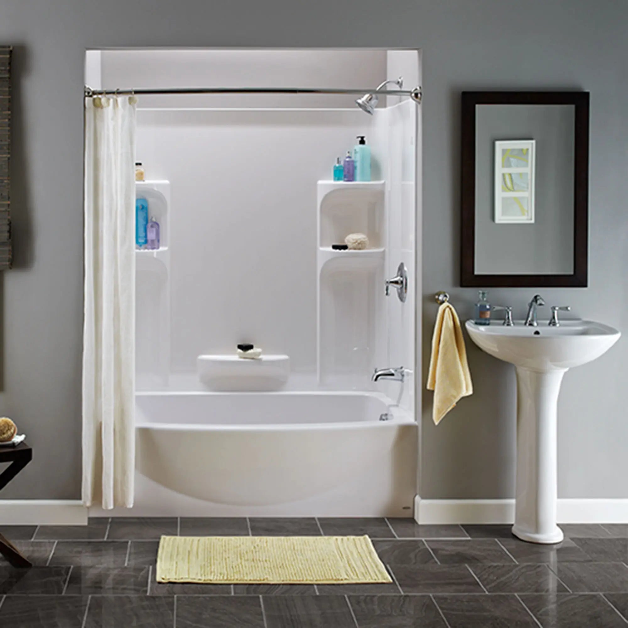 Cadet 8 Inch Widespread Pedestal Bathroom Sink Top - Modern Vanity Basin for Powder Room & Guest Bath Installation