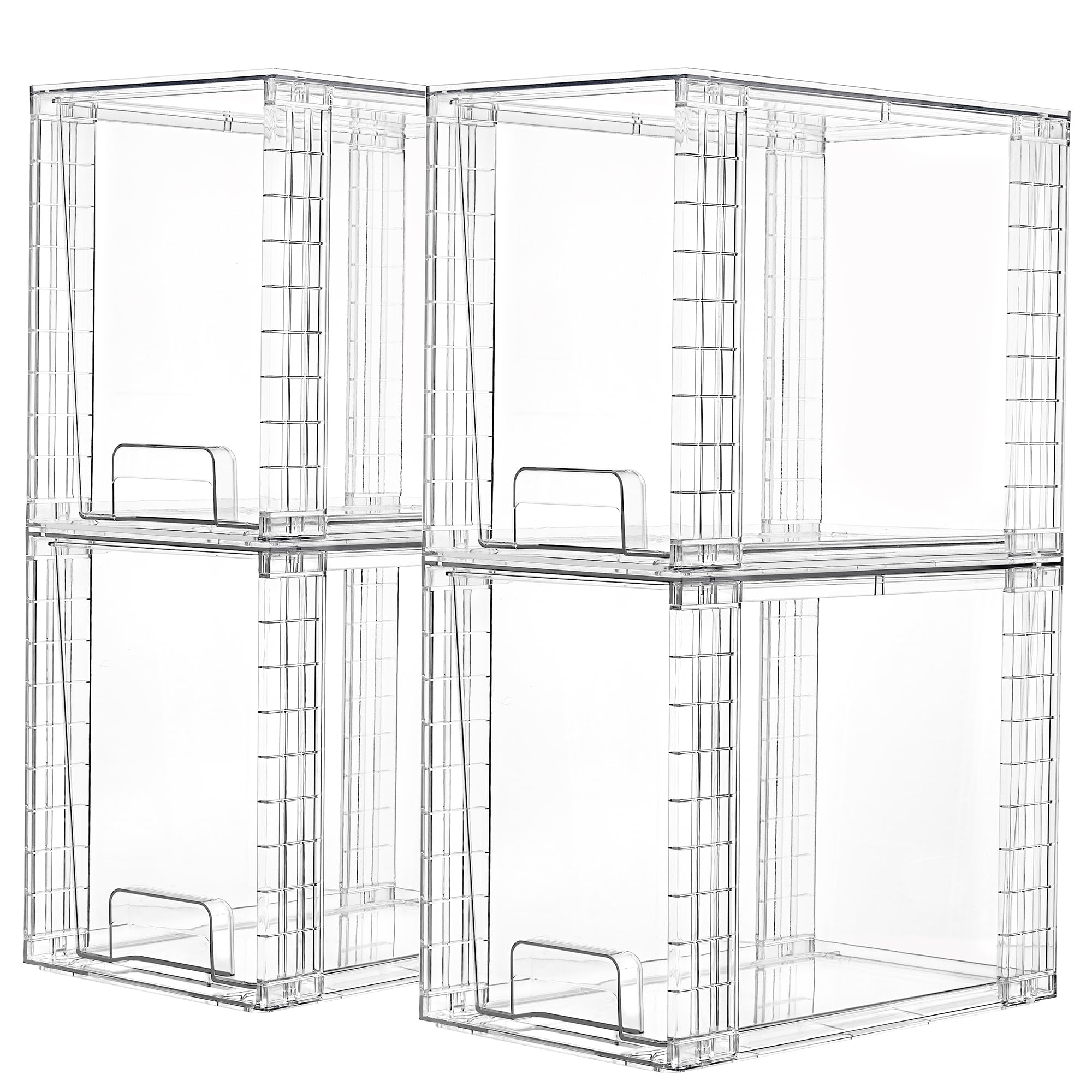 Vtopmart 4 Pack Clear Stackable Plastic Storage Drawers - 9.7