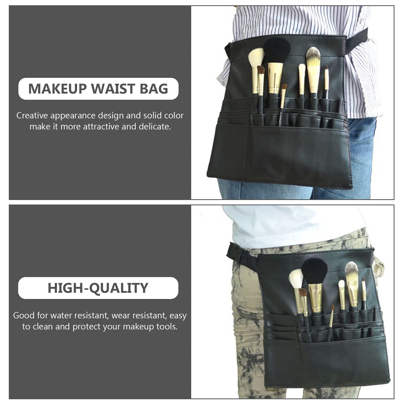Beaupretty 1pc Unilateral Makeup Backpack - Waterproof Travel Toiletry Bag & Makeup Organizer with Brush Pouch | Perfect for Travel, Gym, and Daily Cosmetics Storage (Artificial Leather)