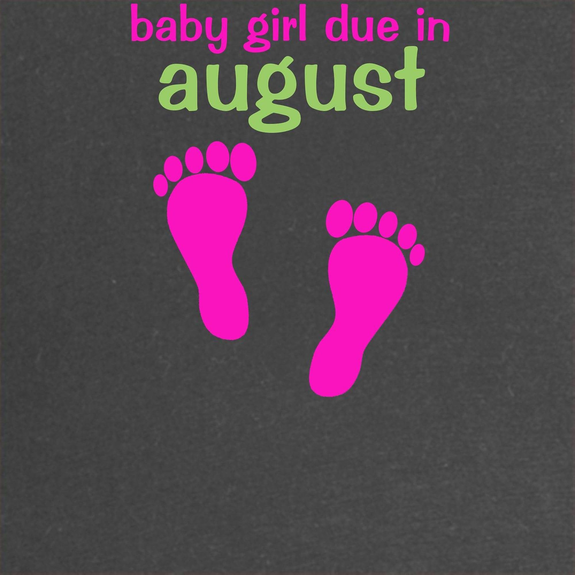 August Baby Girl Maternity T-Shirt - Women's Ruched Side Dark Tee for Pregnancy Announcements & Maternity Photos