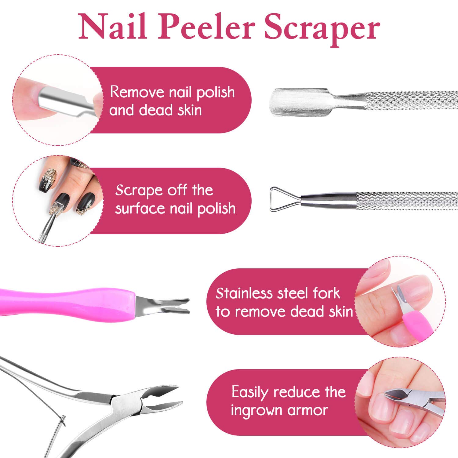 Anezus 1045pcs Professional Gel Nail Polish Remover Kit - Includes Nail Clips, Wipes, Cuticle Pusher, Cutter, Buffer & Files for Acrylic & Gel Removal - Perfect for Salon, Home Manicure & DIY Nail Care