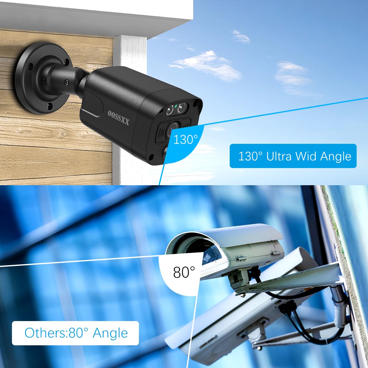 4K/8MP 130° Ultra Wide-Angle PoE Security Camera with 2-Way Audio - Outdoor/Indoor IP Surveillance System for Home & Business Protection (Ideal for Monitoring Properties, Driveways, and Retail Stores)