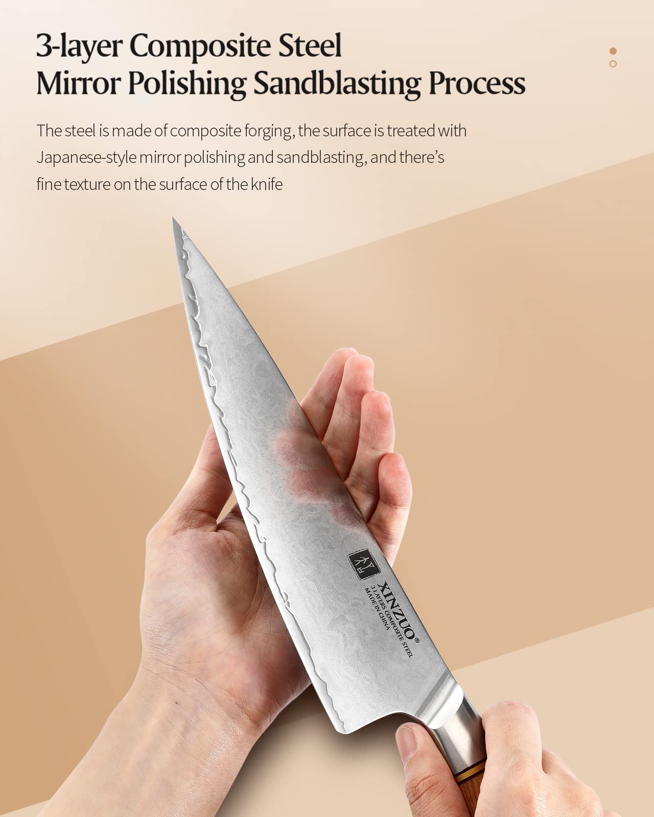Premium XINZUO Chef Knife Set - 8-Piece High Carbon Steel Japanese Kitchen Knives with Pakkawood Handle for Professional Chefs & Home Cooking | Includes Santoku, Utility, Paring & Bread Knives | Perfect for Slicing, Dicing & Meal Prep | Elegant Gift Box Packaging
