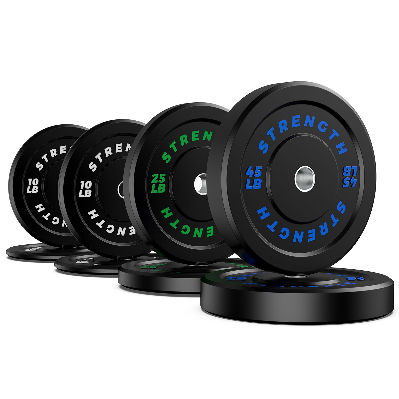 XDDIAS Olympic Bumper Plates Set - 2-Inch Rubber Weight Plates with Steel Insert for Weightlifting, CrossFit & Strength Training - Sold as Single, Pair or Full Set - Perfect for Home Gym & Commercial Fitness Centers