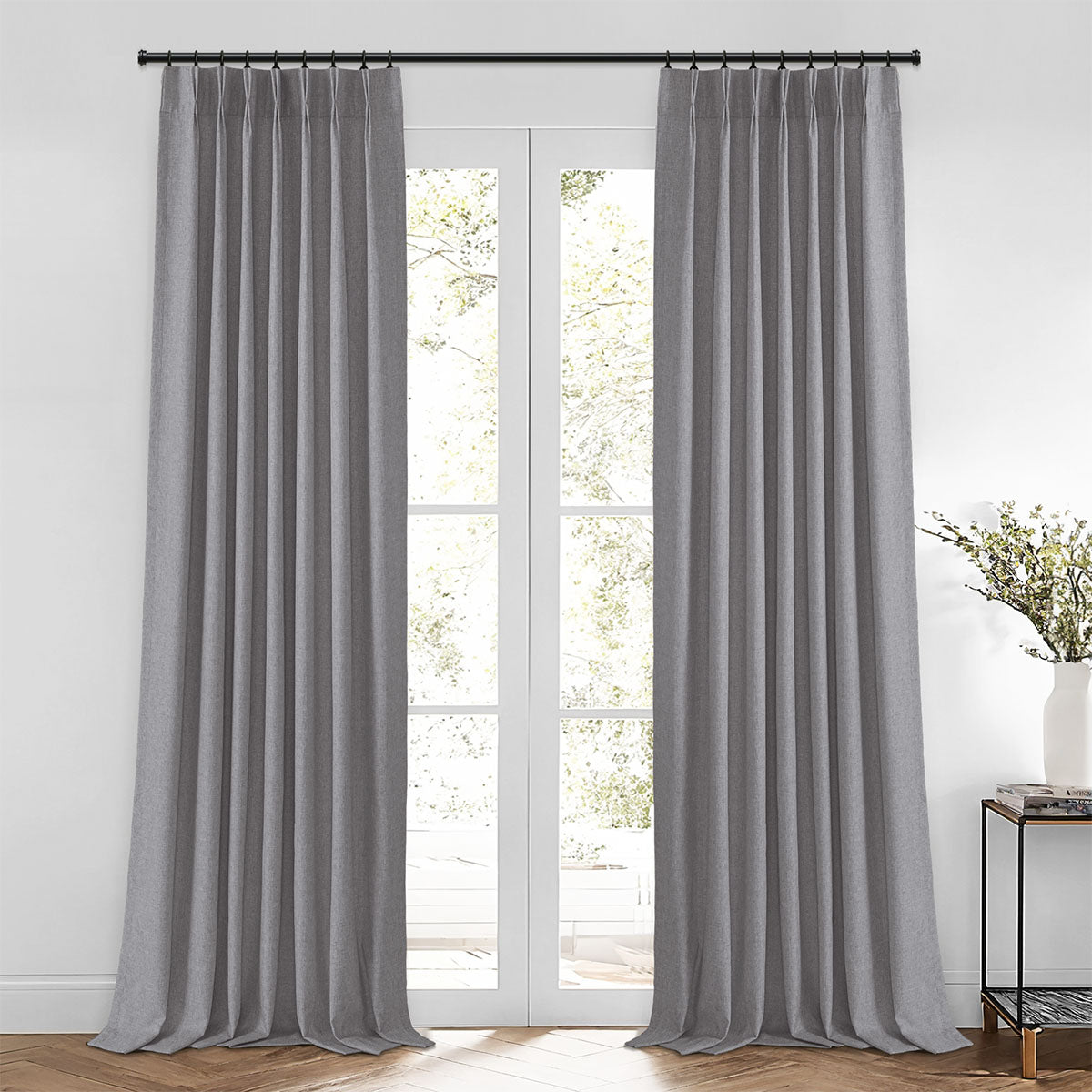 Veil Heavyweight Blackout Curtains - Custom Room Divider in Pink Pinch Pleated & Multi Colors | Perfect for Bedroom Privacy, Nursery Light Blocking & Home Office Soundproofing