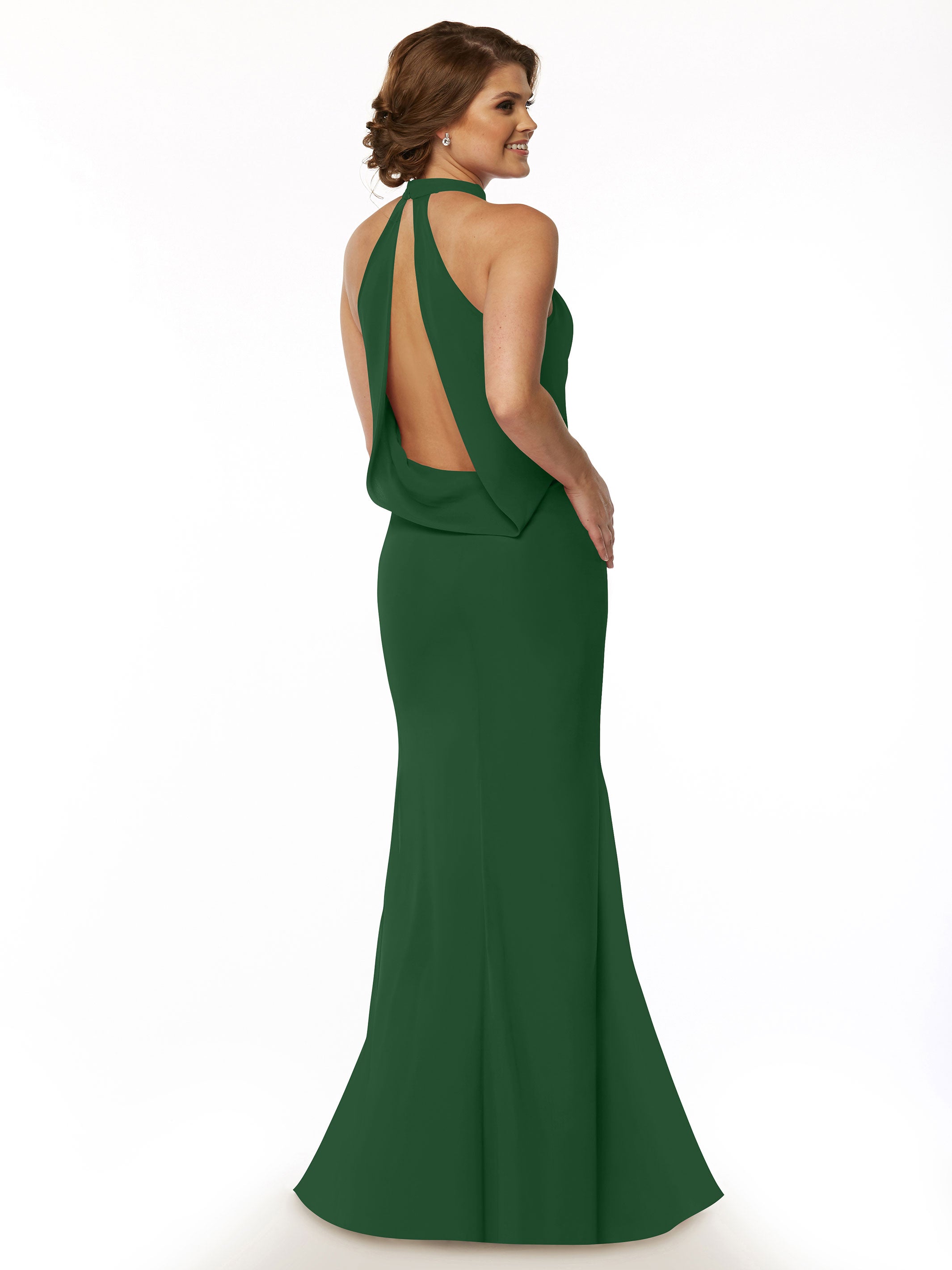 Elegant Mermaid Bridesmaid Dress with Halter Neckline - Perfect for Beach Weddings, Formal Events & Special Occasions | Style 80068