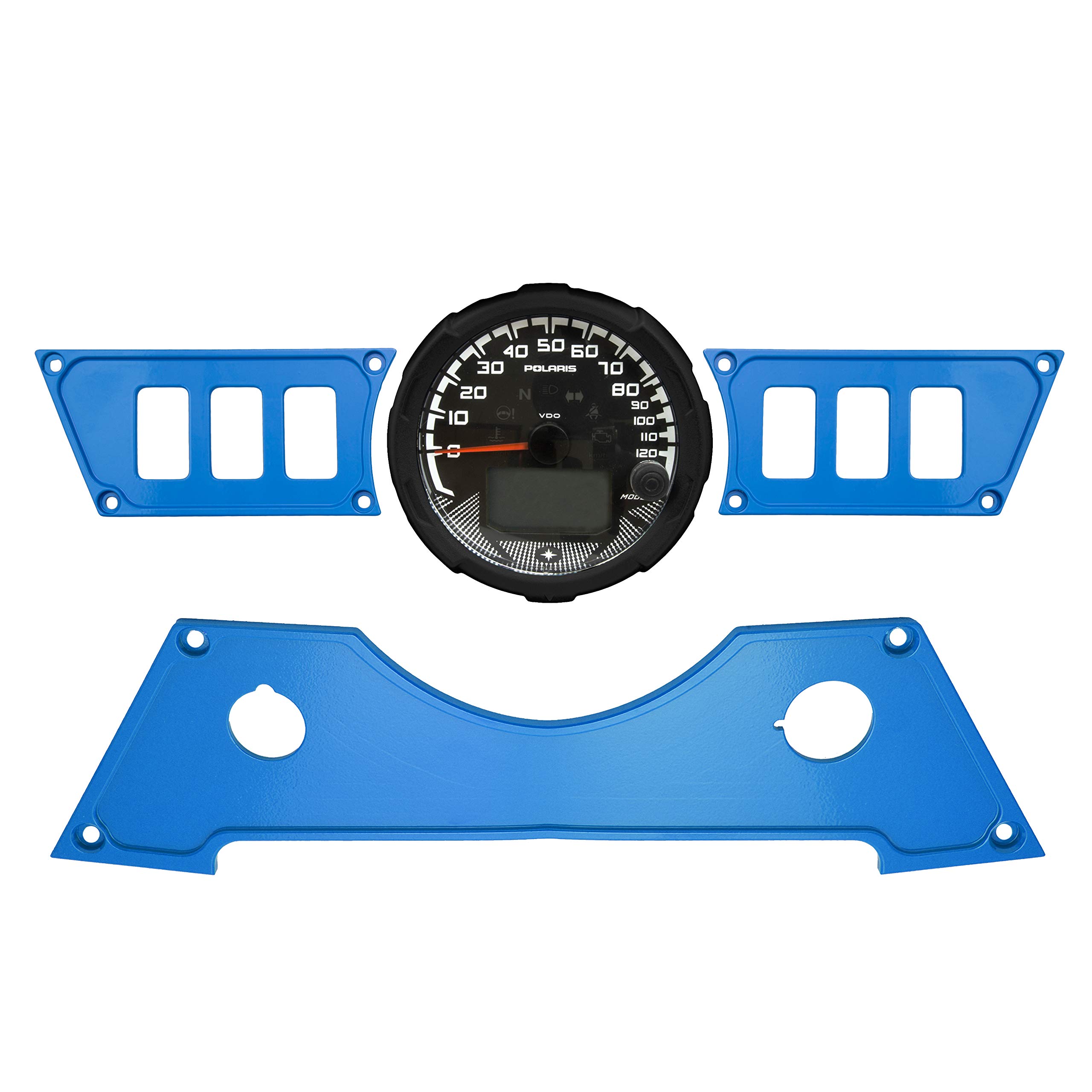 STV Motorsports SDP6 Aluminum Blue Dash Panel Rocker Switch Plates for Polaris RZR XP 1000 - 6 Switch Mounting Plate (Blue-FS) | UTV Accessories for Off-Roading, Trail Riding & Customization