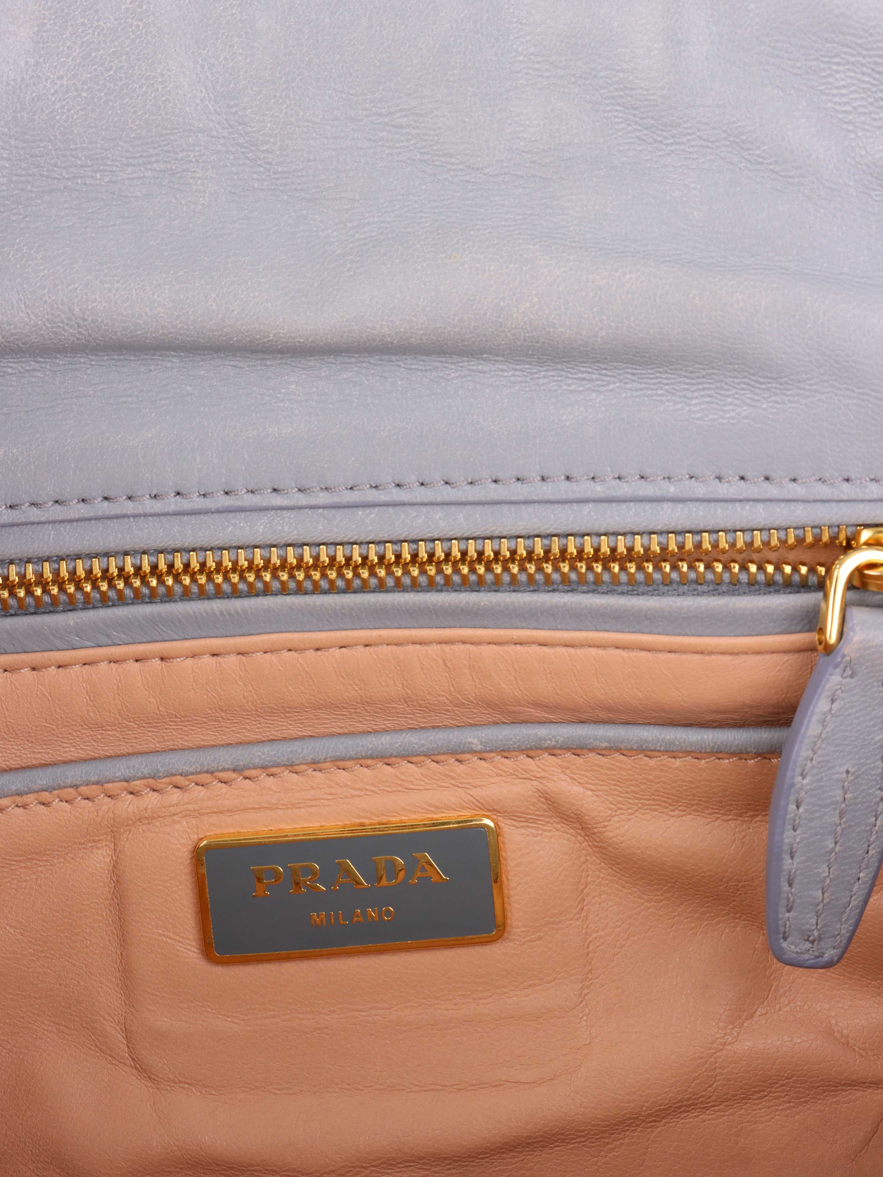 Prada Light Blue Shoulder Bag for Women | Genuine Leather Crossbody Purse | Fashionable Handbag for Work, Travel & Evening Out