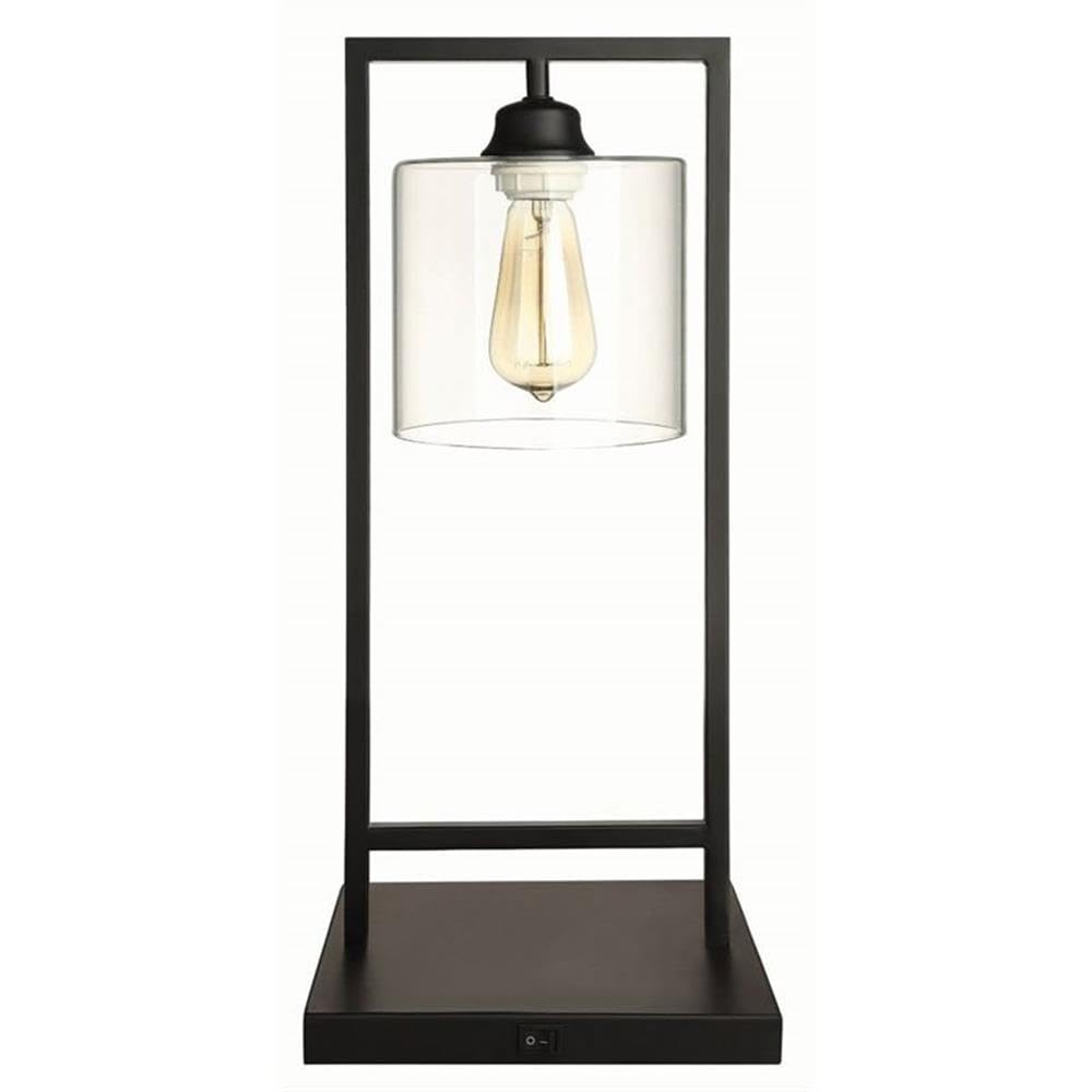 MAKLAINE Modern Black Table Lamp - Stylish Bedside & Living Room Lighting for Home & Office Decor