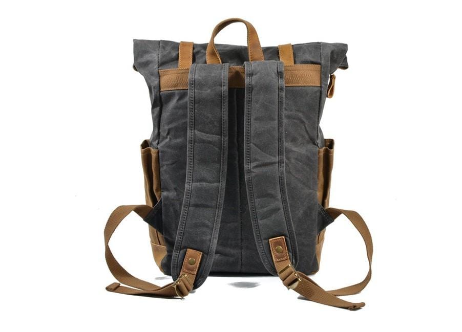 Durable Waxed Canvas Backpack for Men & Women - Waterproof Rucksack for Travel, Hiking & Daily Commute