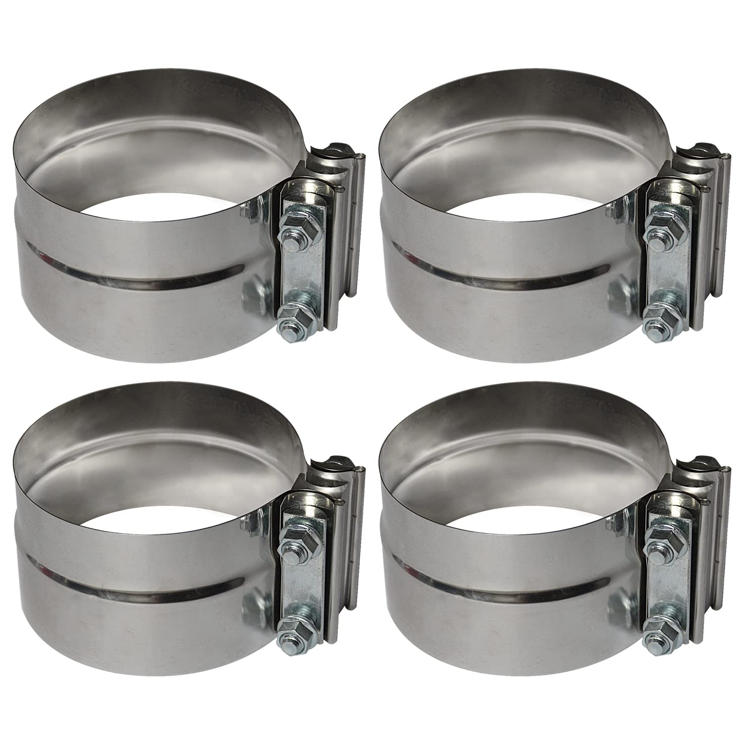 3.5 Inch Stainless Steel Exhaust Clamp - Heavy Duty Lap Joint Band Clamp for Automotive, Truck & Motorcycle Exhaust Systems - Perfect for Repair & Custom Installations