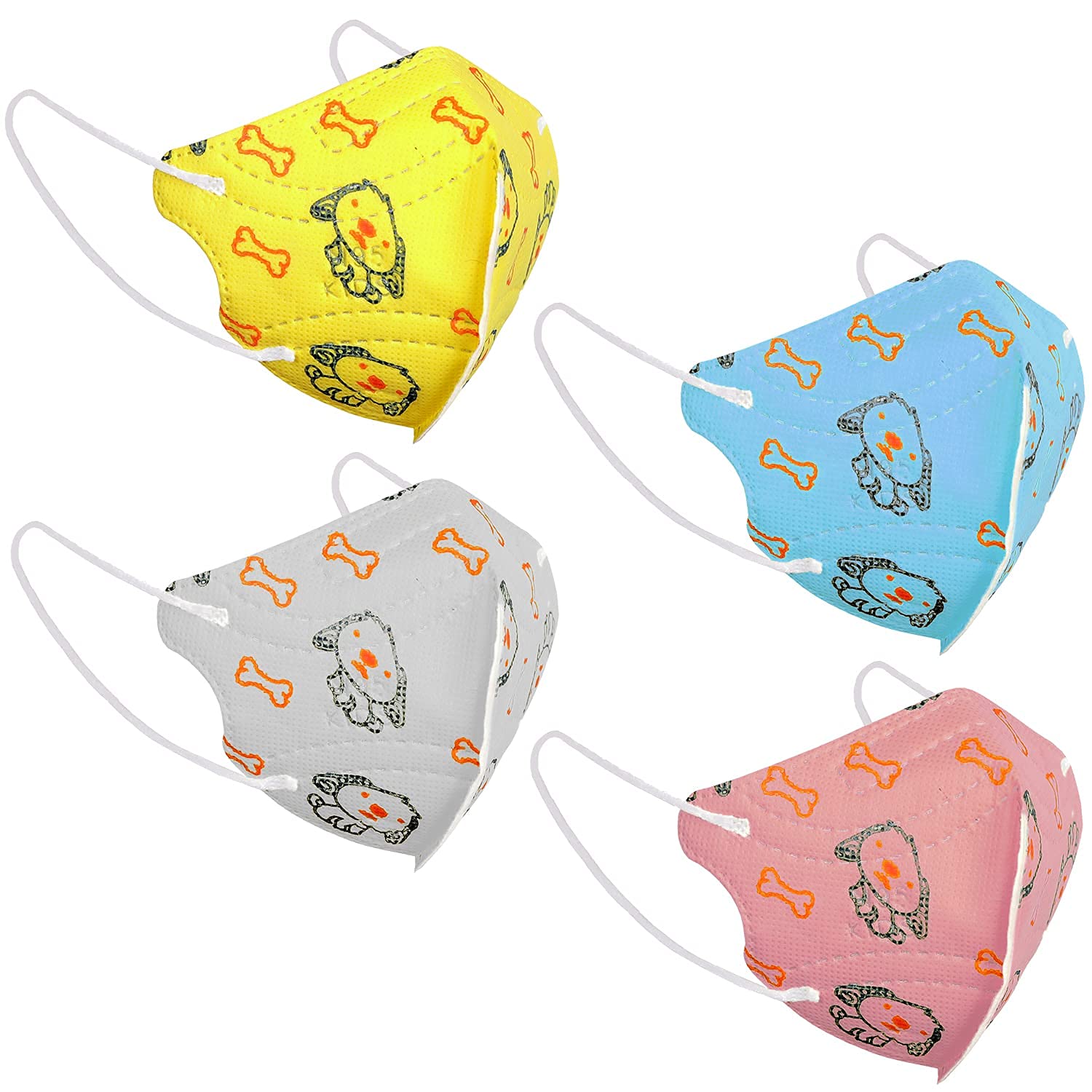 Kids N95 Face Mask Washable Reusable - 4-Layer Protection for Children Ages 3-14 - Pack of 4 Multicolor - Perfect for School, Travel & Outdoor Activities