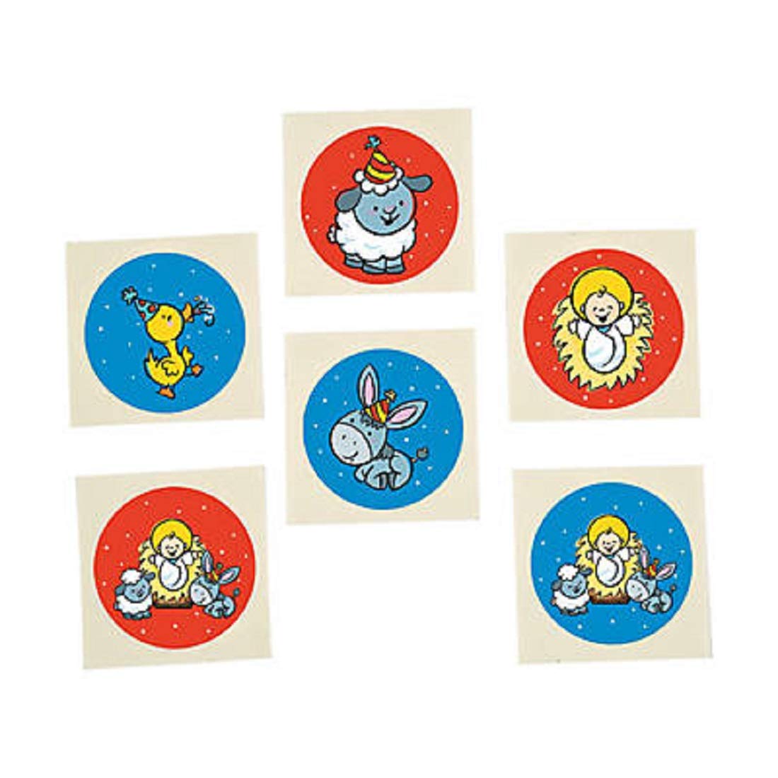 72 Count Christmas Nativity Jesus Temporary Tattoos - Religious Body Art for Holiday Parties, Church Events & Festive Celebrations