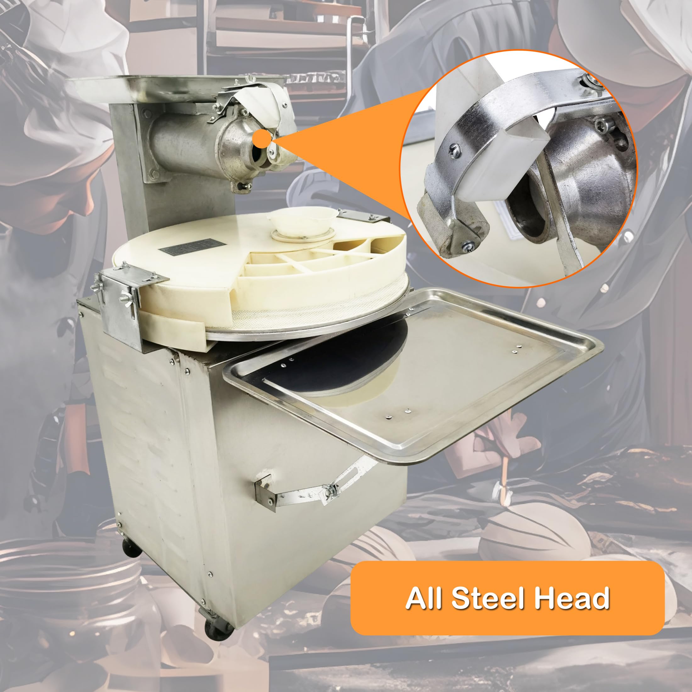 INTSUPERMAI Commercial Dough Divider and Rounder Machine - 40g-70g Dough Ball Cutting & Forming Equipment for Bakeries, Pizza Shops & Restaurants | Perfect for Bread, Pastry & Pizza Dough Preparation