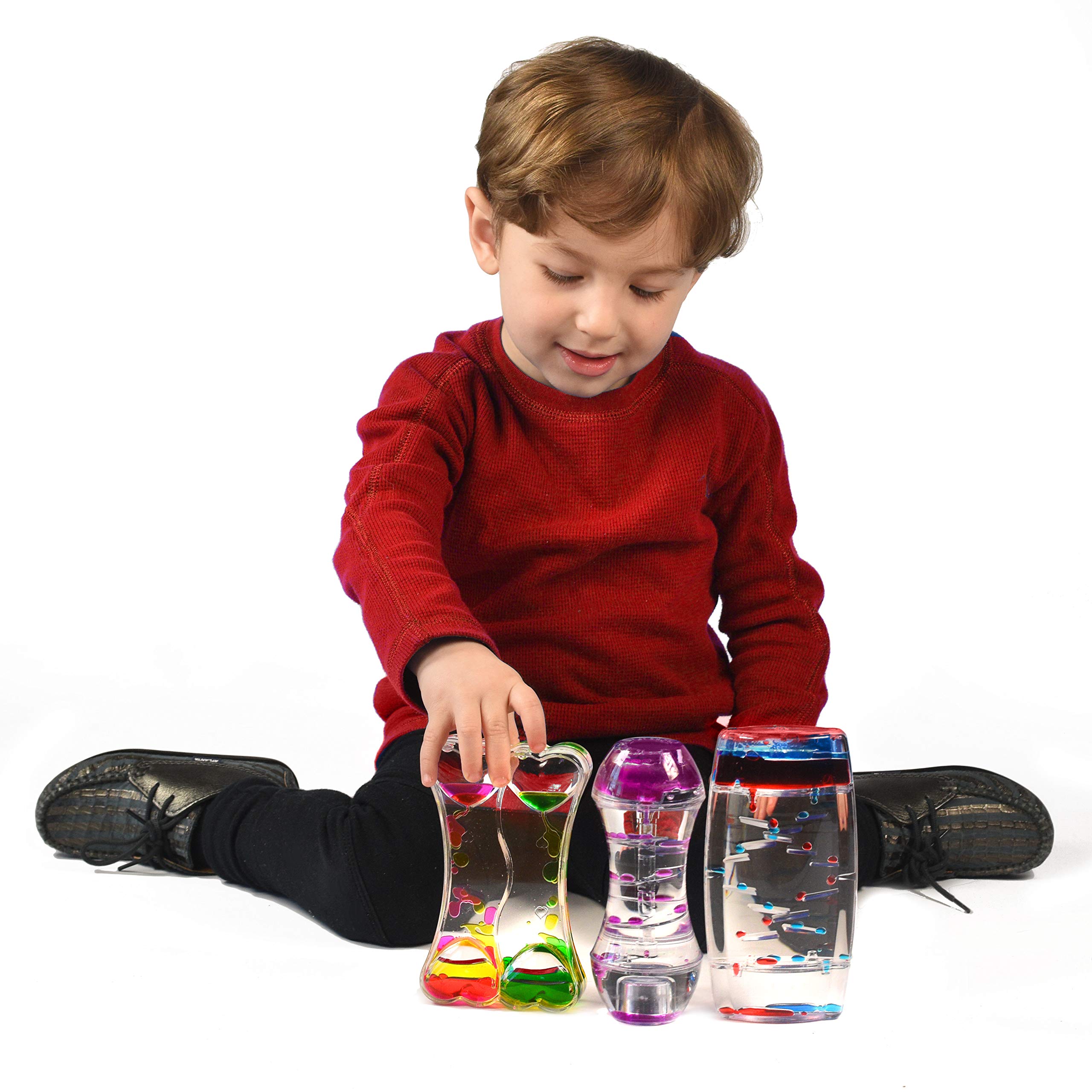 Playlearn Sensory Liquid Timer - Motion Bubbler Fidget Toy Set (3-Pack) for Stress Relief, Autism & ADHD Focus - Perfect for Classroom, Office & Home Relaxation