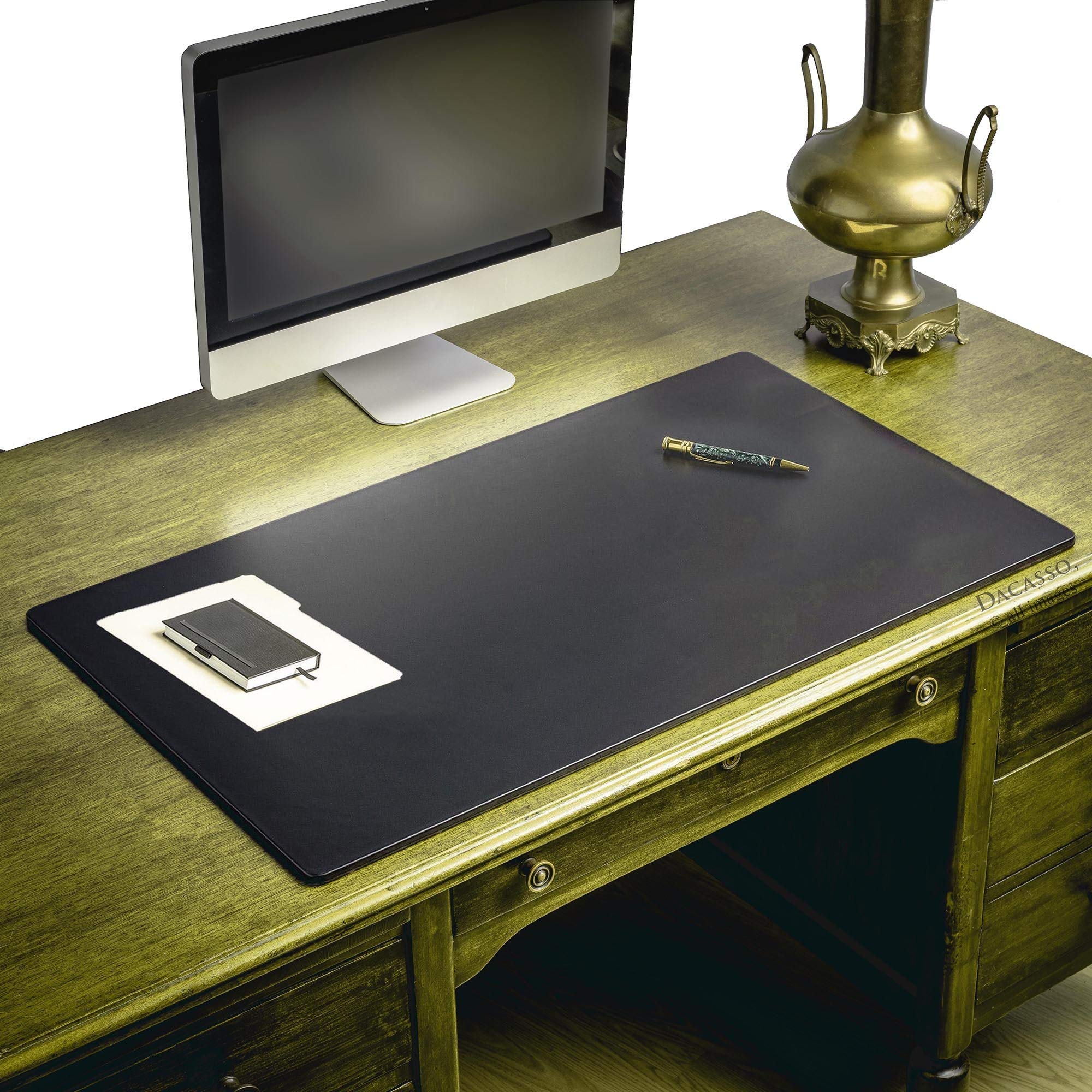 Premium Black Leather Desk Mat - 38