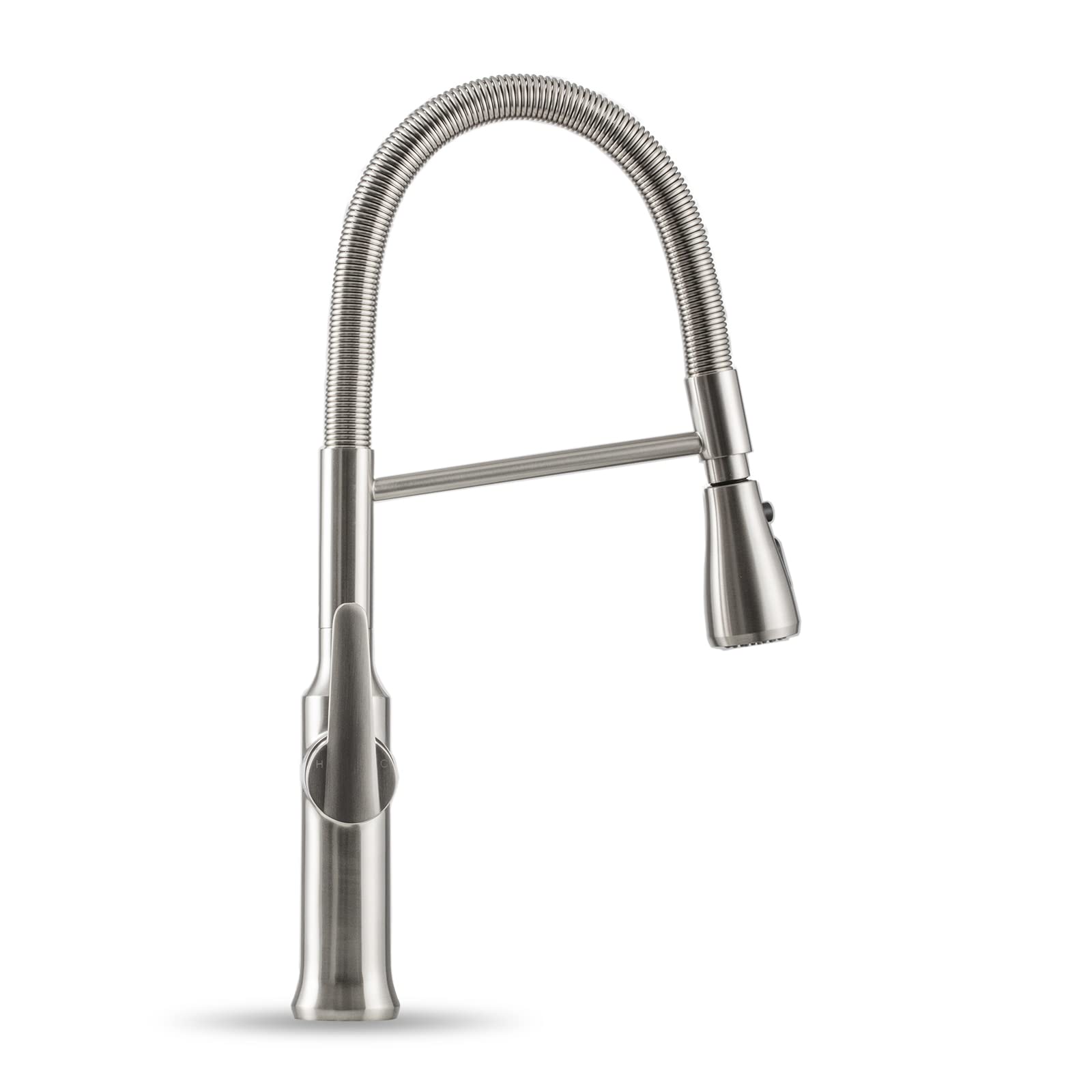 Strictly Sinks Modern Kitchen Faucet with Pull Down Sprayer - High Arc Single Handle Spring Faucet, 3 Function Spray Head & 360° Swivel Spout - Micro Coil Design with Towel Bar - Perfect for Contemporary Kitchens, Dishwashing, and Food Prep