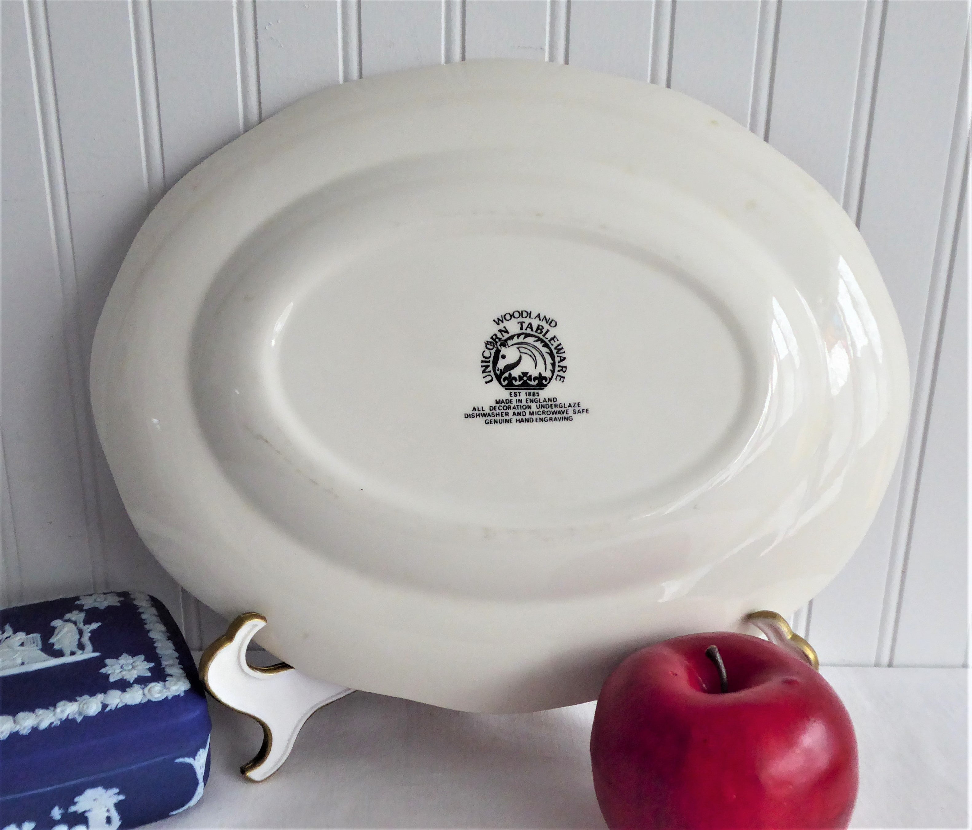 Vintage Wedgwood Ironstone Platter - Woodland Pink & Red Transferware Oval Dish, E Pattern, 1960s | Perfect for Farmhouse Dining, Tea Parties & Antique Collectors