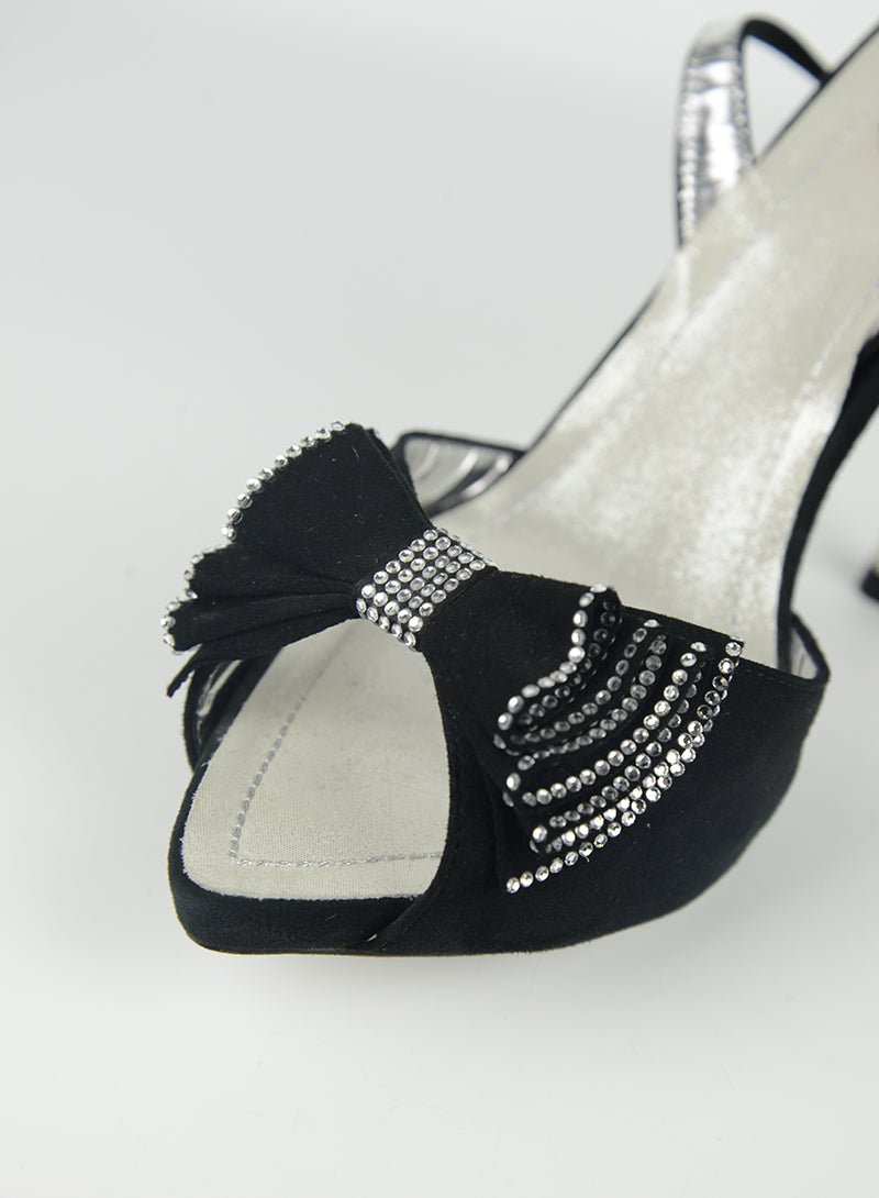 Rene Caovilla Black Bow Sandals Size 38 | Elegant Women's Dress Shoes for Weddings, Parties & Special Occasions