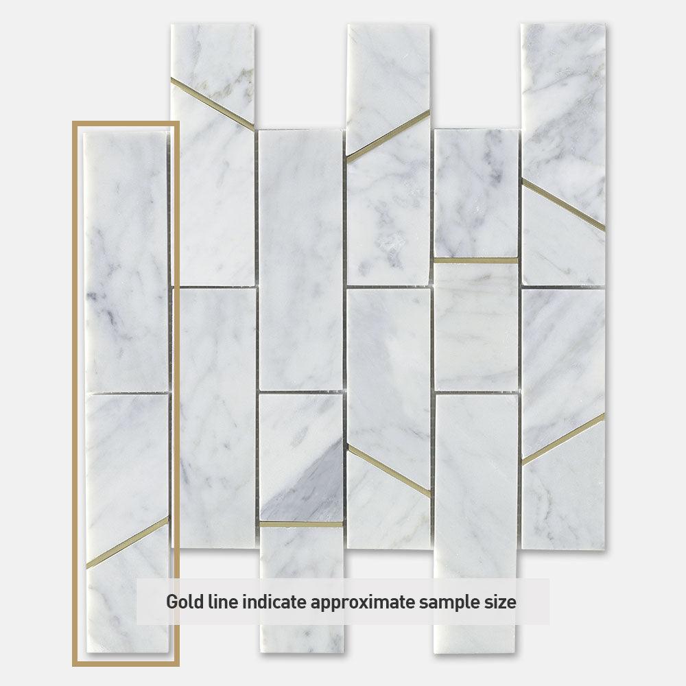Premium Carrara Honed Marble Mosaic Tile Sheets - Fifth Ave Barres Collection - Elegant Bathroom & Kitchen Backsplash for Modern Home Decor