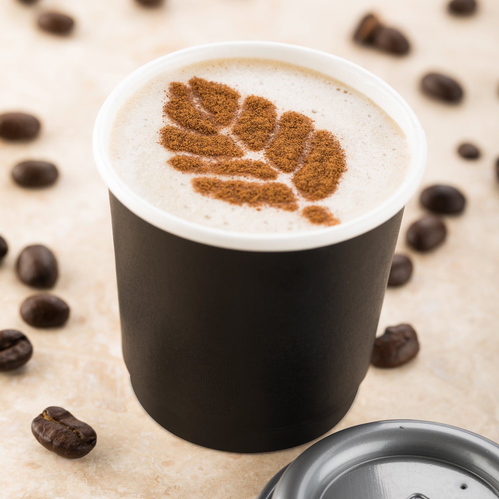 4 oz Black Double Wall Paper Coffee Cups - 25 Count Box (2.5