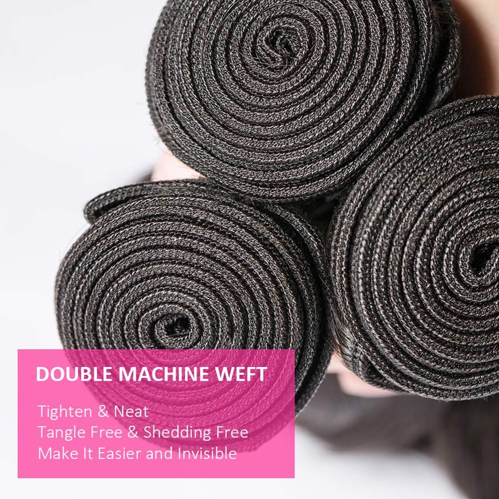 12A Body Wave Human Hair Bundles 100% Unprocessed Brazilian Virgin Hair - 28/30/32 Inches Wavy Weave Bundles (3-Pack, Natural Color) for Stunning Hair Extensions & Everyday Glamour