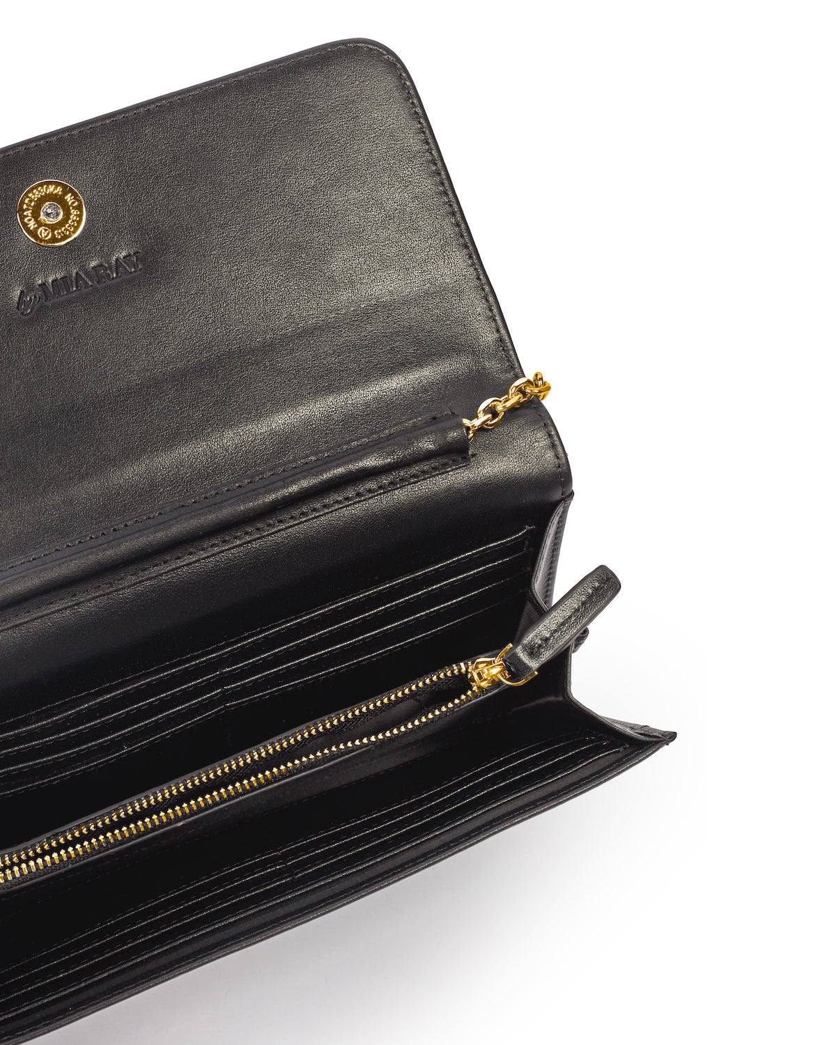 Luxury Monogram Gold WOC Handbag - Black Leather Crossbody Bag for Women | Perfect for Evening Parties, Date Nights & Special Occasions