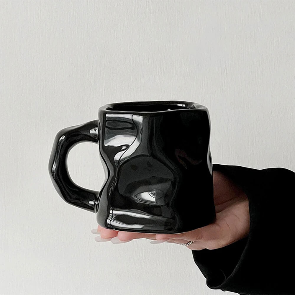 Premium Nero Hand Glazed Ceramic Coffee Mug - 12oz Artisan Stoneware Cup for Hot & Cold Drinks - Perfect for Home, Office, Cafe & Gifts