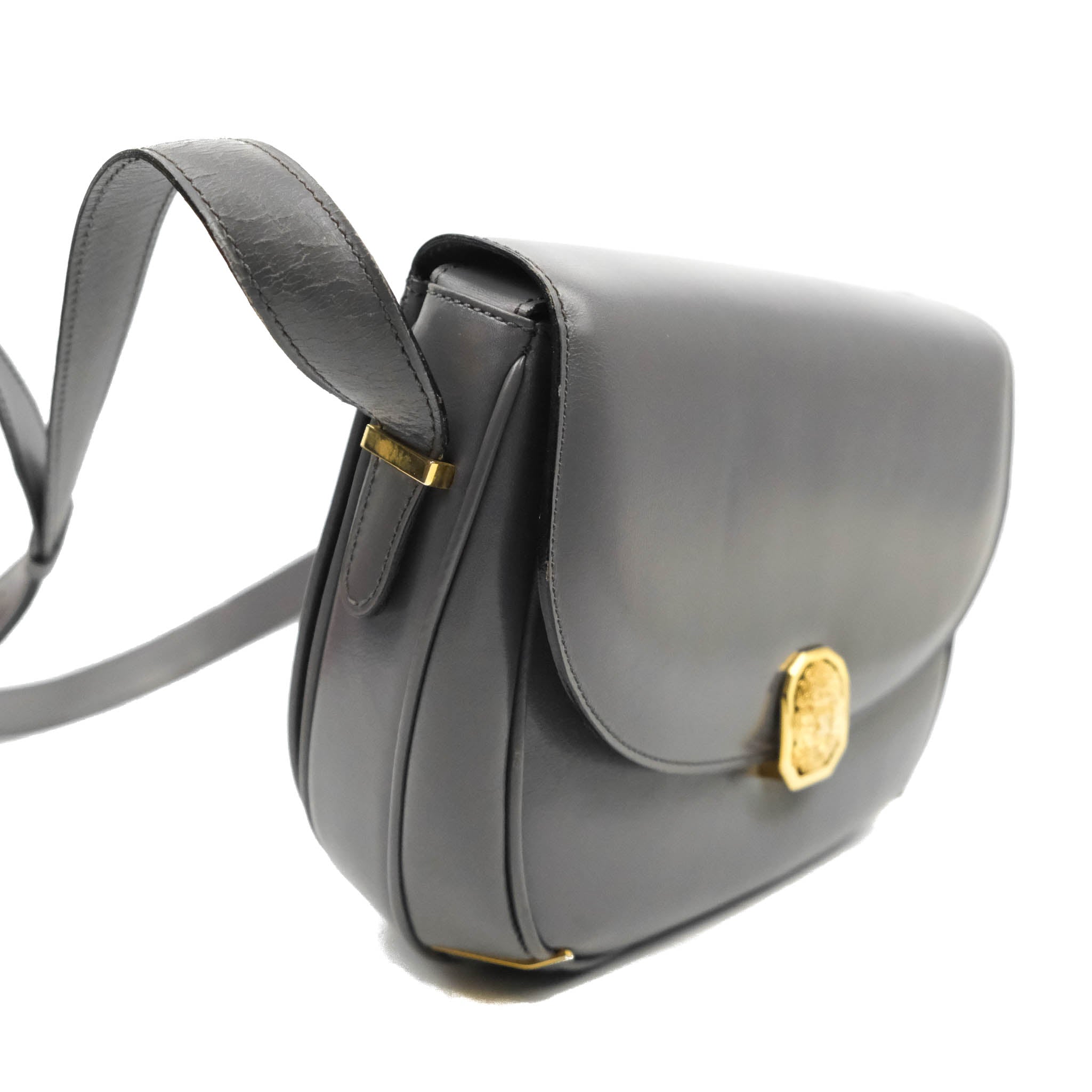 Vintage Celine Royal Triomphe Lock Crossbody Bag in Grey - Elegant Shoulder Purse for Women, Perfect for Date Night & Evening Events