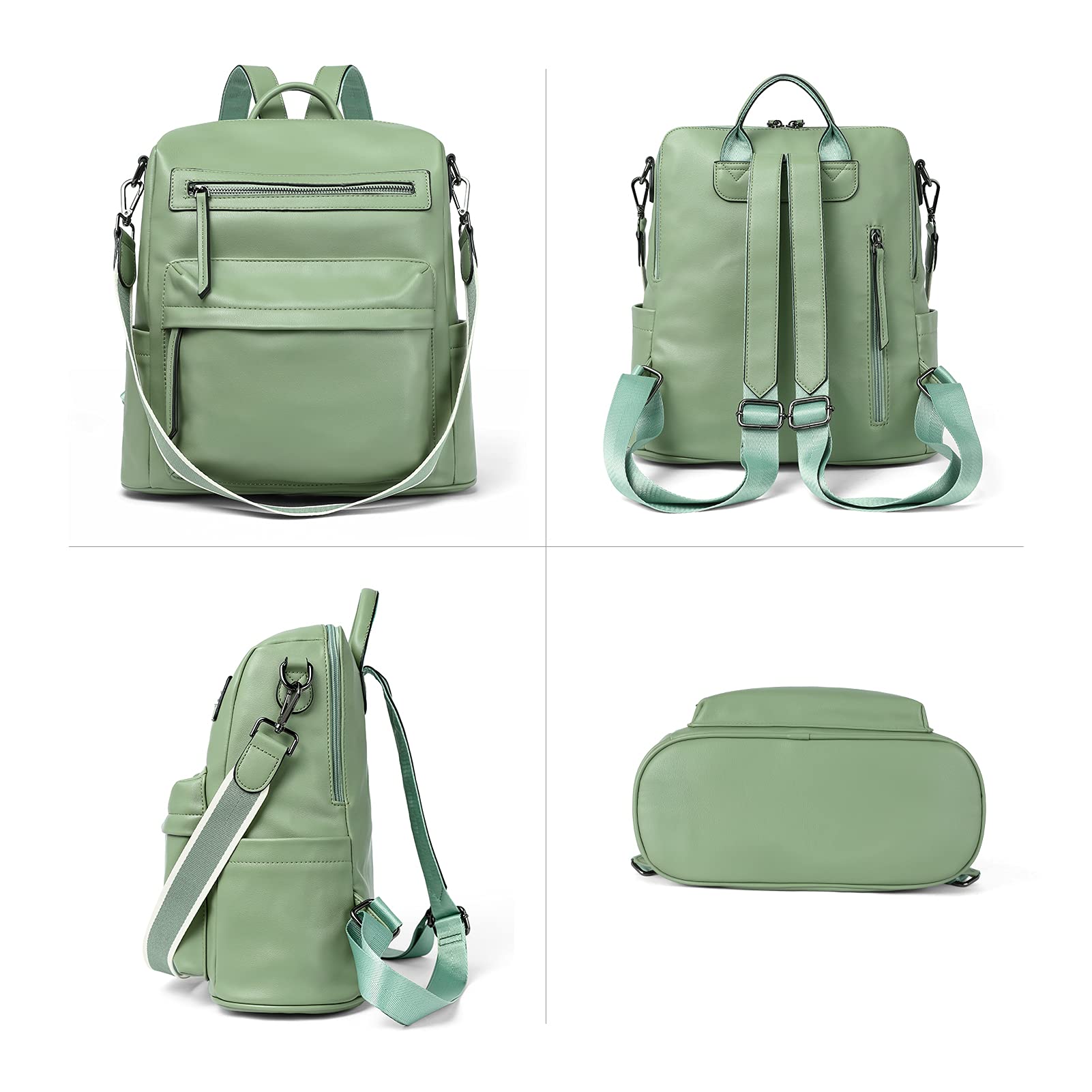 Stylish BROMEN Leather Backpack Purse for Women - Fashionable Designer Shoulder Bag with Large Capacity, Perfect for Travel, Work & Daily Commute