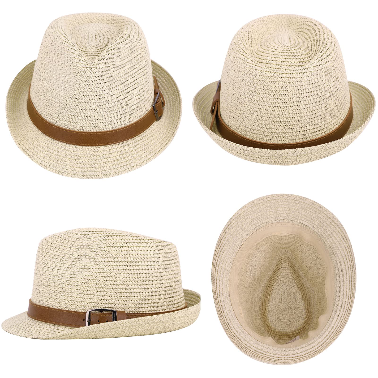 Stylish Straw Fedora Hat for Men & Women - Breathable Summer Sun Hat with Wide Brim - Perfect for Beach, Outdoor Activities, and Fashion Accessories