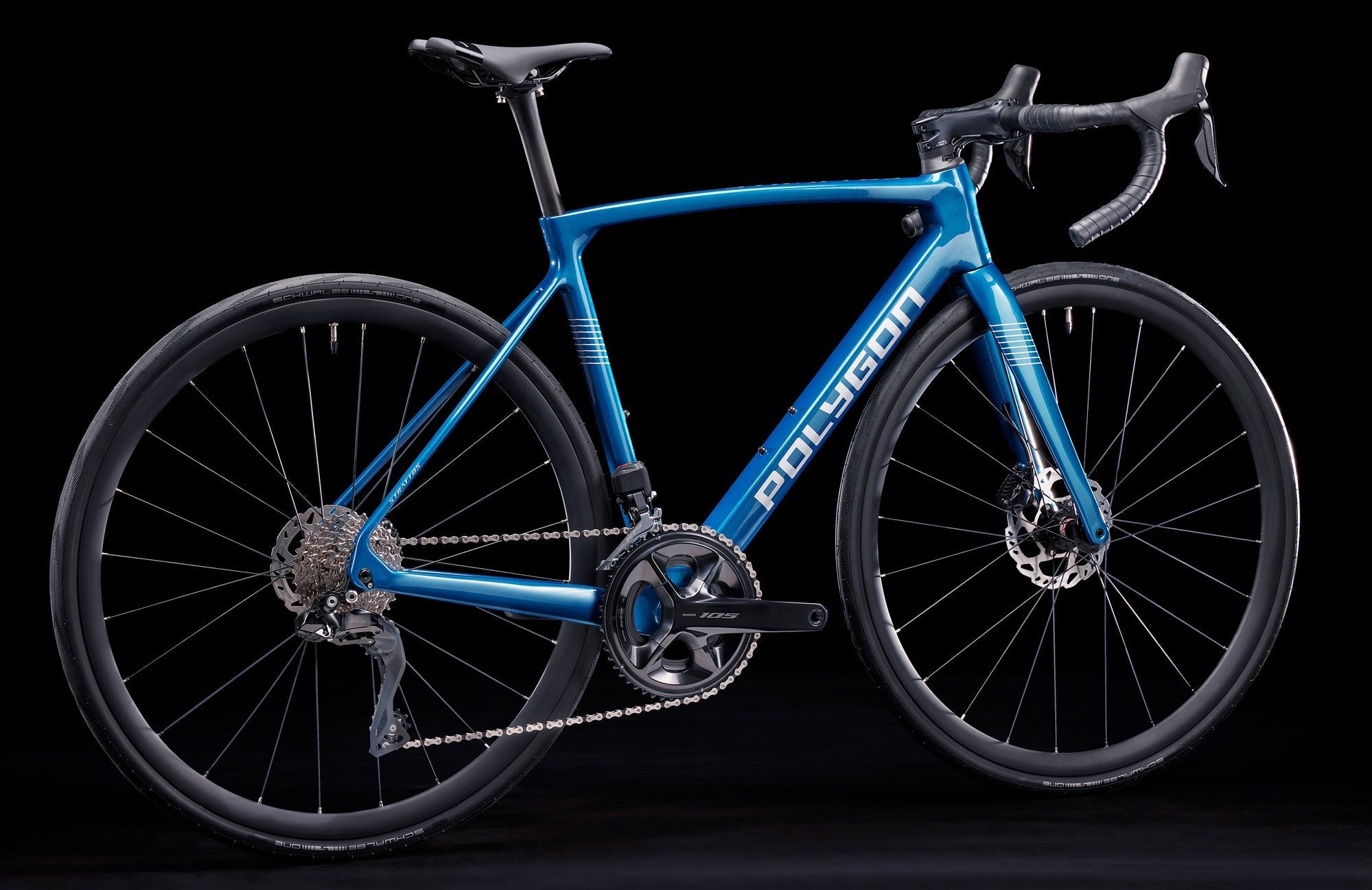 Polygon Strattos S7X 105 Di2 Carbon Road Bike - Lightweight Carbon Frame, Shimano 105 Di2 Groupset - Perfect for Racing, Endurance Riding & Long-Distance Cycling