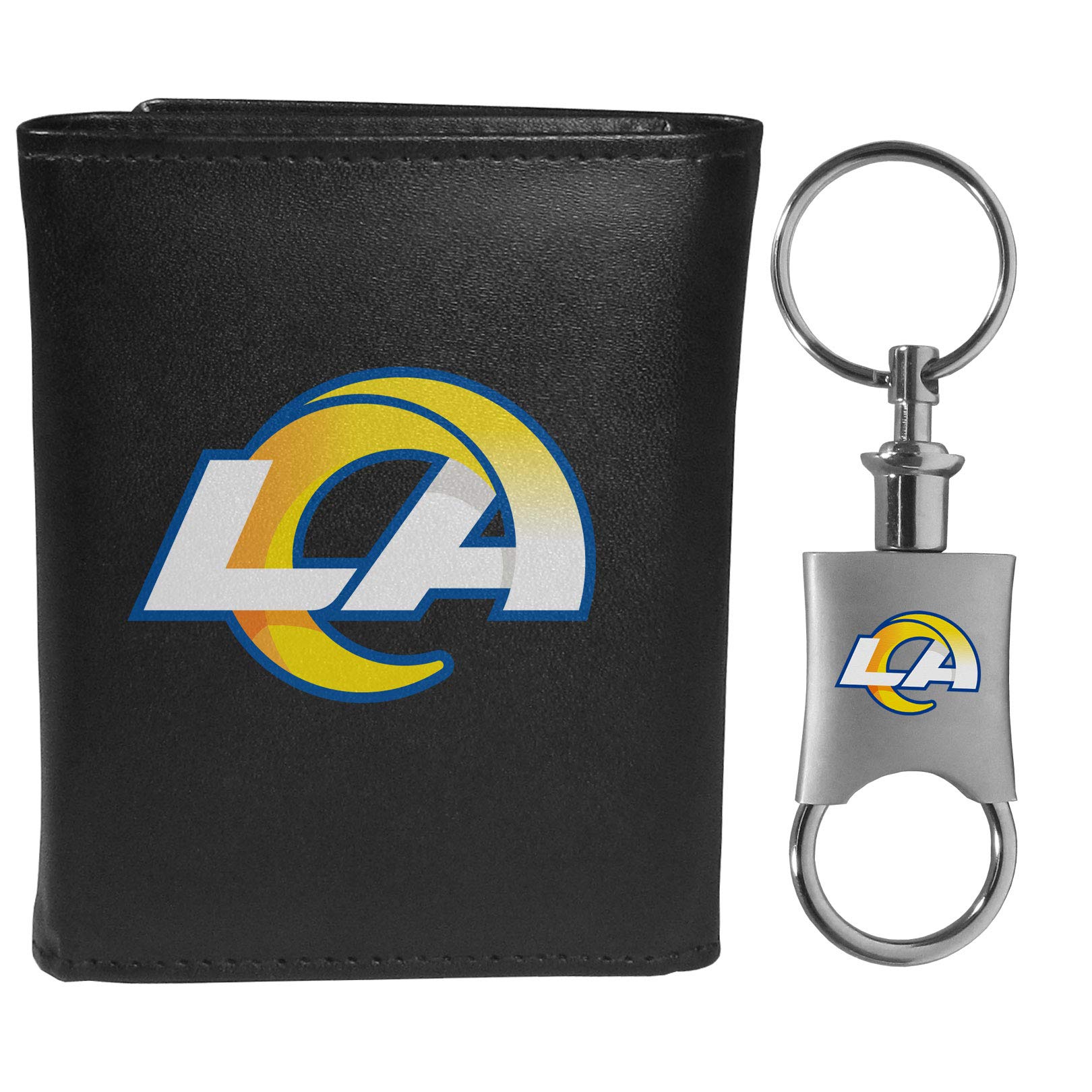 NFL Unisex Tri-Fold Wallet with Valet Key Chain - Durable Leather Billfold for Men & Women - Perfect for Game Day, Travel & Everyday Use