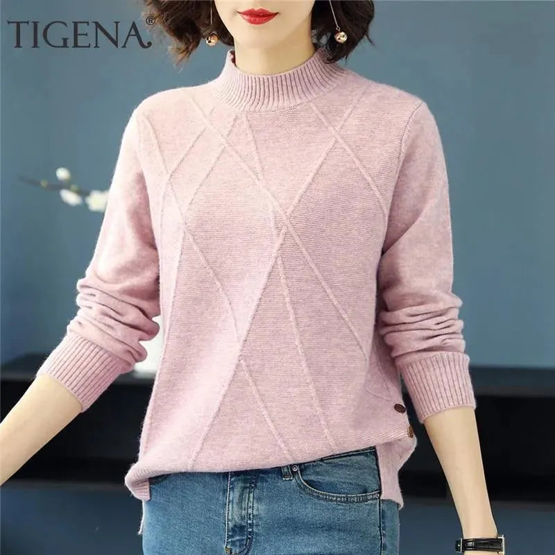 Patience Turtleneck Sweater for Women - Soft Winter Knit Pullover - Cozy Office & Casual Wear