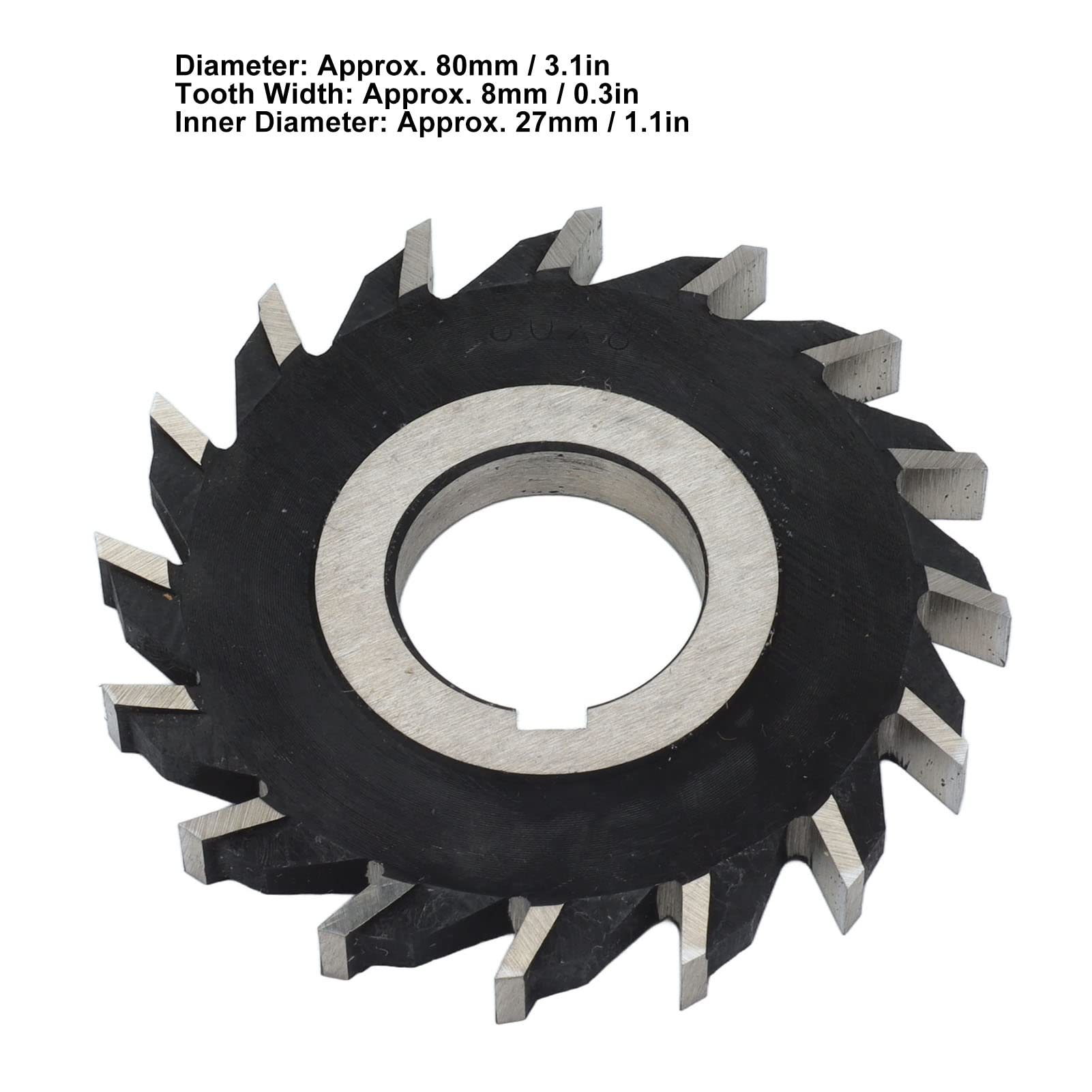Hilitand 16 Teeth High Speed Steel Milling Cutter - 80mm Diameter Flat End Face Mill with Center Cutting for Metalworking & CNC Machining - Perfect for Aluminum, Steel & Wood Processing