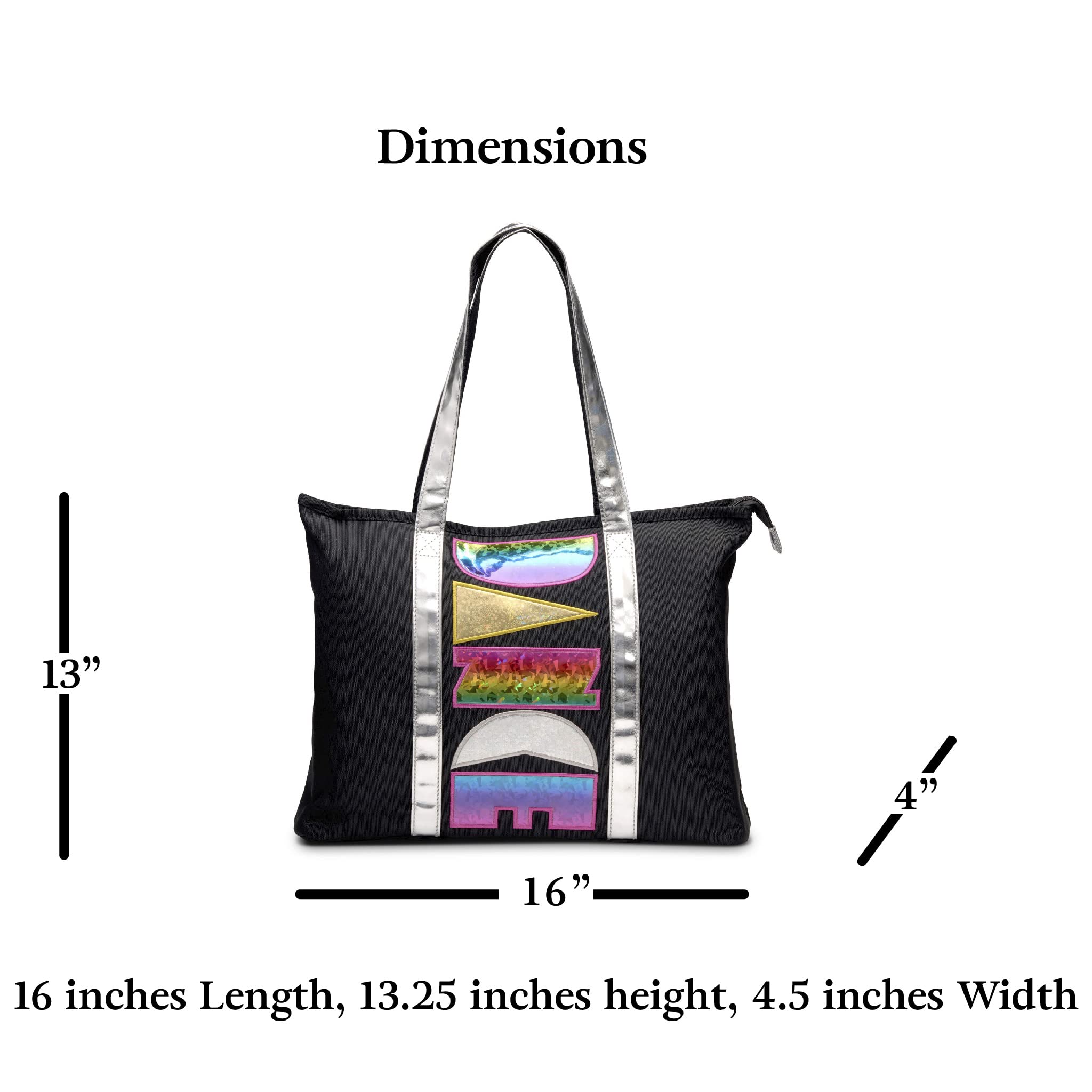Rainbow Shimmer Tote Bag for Dance - Waterproof & Lightweight Carryall with Adjustable Strap - Perfect for Dance Classes, Gym, Beach & Everyday Use
