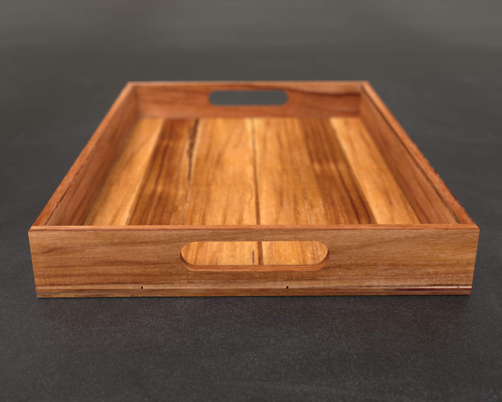 **Custom Engraved Teak Wood Tray - Personalized Wedding, Housewarming, Anniversary & Christmas Gift - Split Letter Design for Home Decor & Special Occasions**