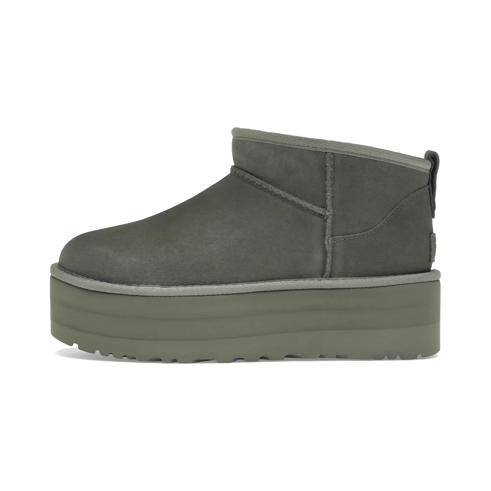 UGG Classic Ultra Mini Platform Boots for Women - Moss Green Suede Winter Boots | Comfortable & Stylish for Casual Outfits, Cold Weather & Outdoor Activities