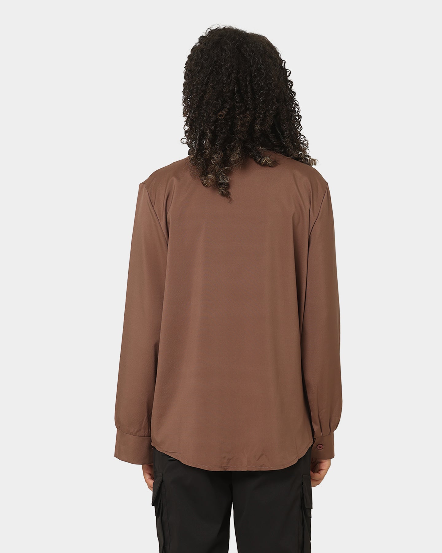 Adidas Women's Modica Button-Up Shirt - Casual Long Sleeve Blouse for Work & Everyday Wear | Brown